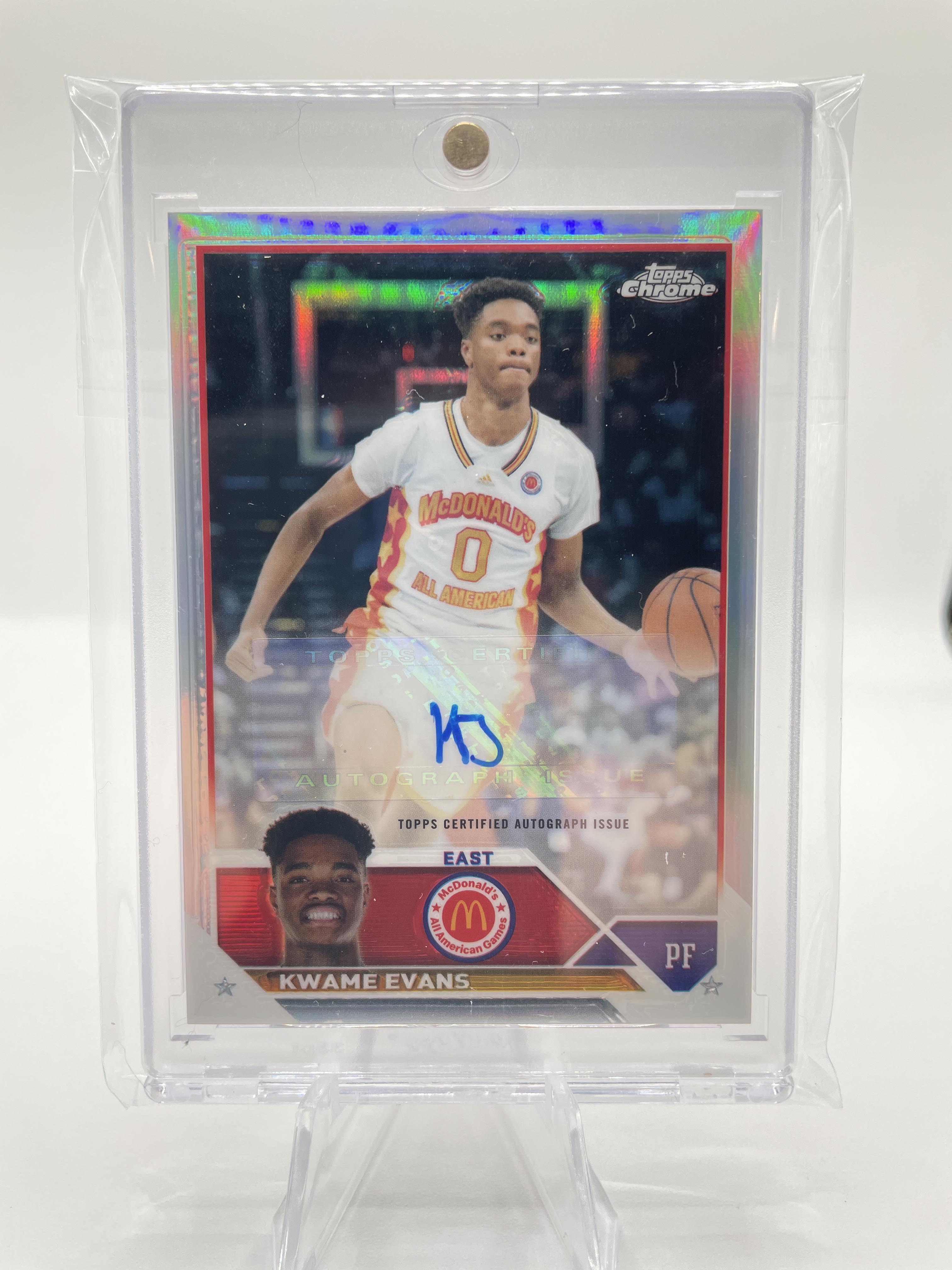 2023-24 Topps Mcdonald's Chrome Kwame KJ Evans Refractor Rookie Auto #CA-KE