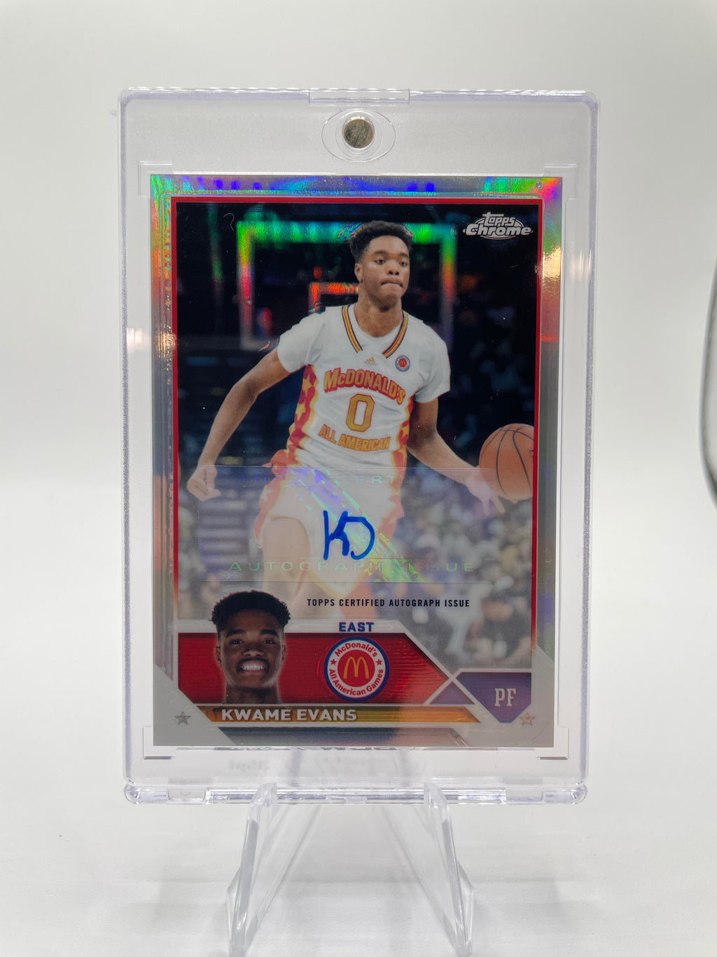 2023-24 Topps Mcdonald's Chrome Kwame KJ Evans Refractor Rookie Auto #CA-KE