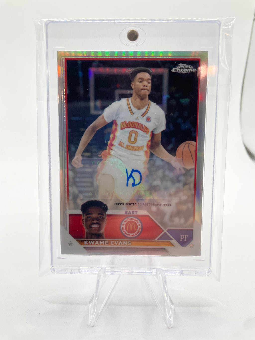 2023-24 Topps Mcdonald's Chrome Kwame KJ Evans Refractor Rookie Auto #CA-KE