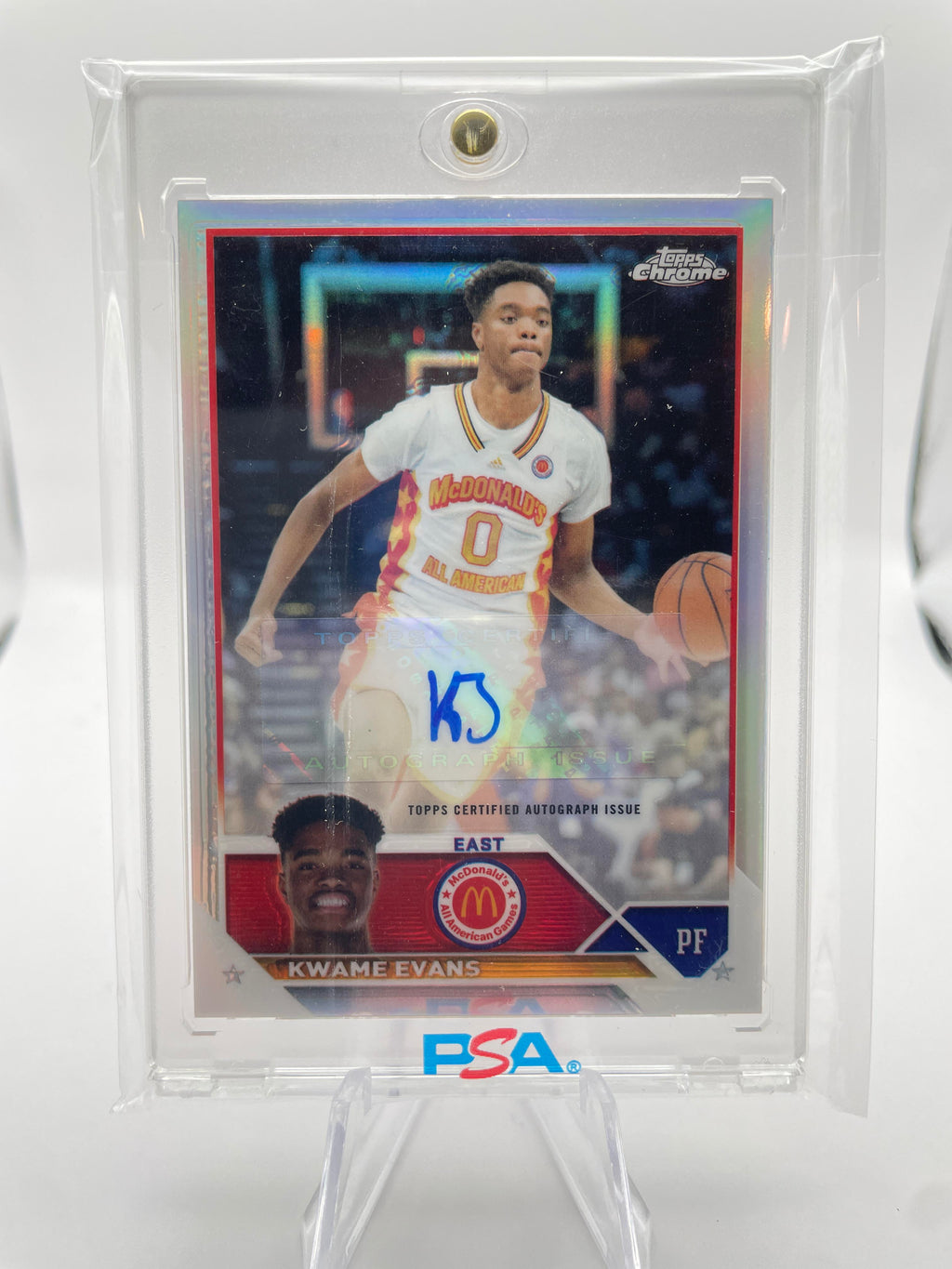 2023-24 Topps Mcdonald's Chrome Kwame KJ Evans Refractor Rookie Auto #CA-KE
