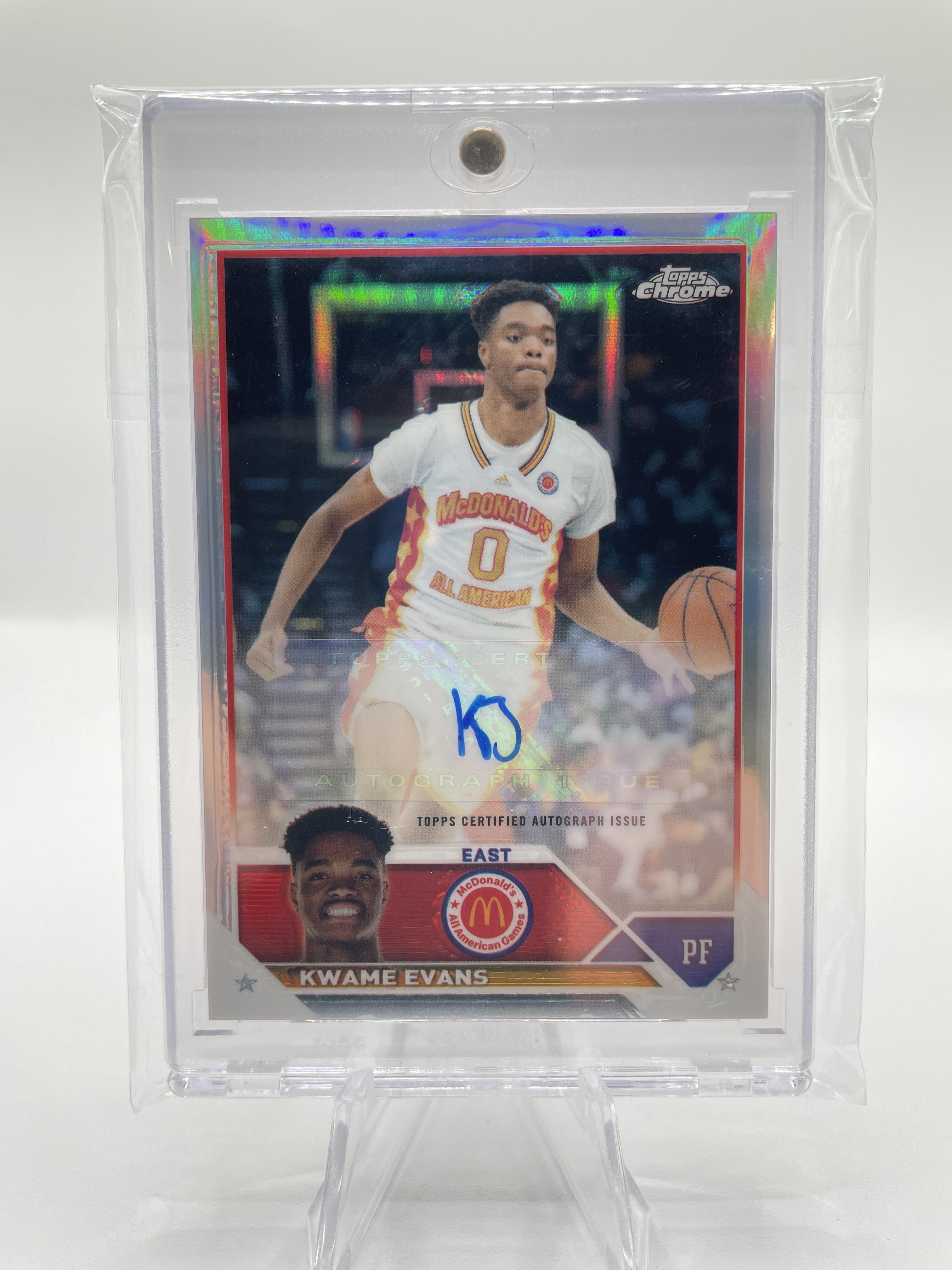 2023-24 Topps Mcdonald's Chrome Kwame KJ Evans Refractor Rookie Auto #CA-KE
