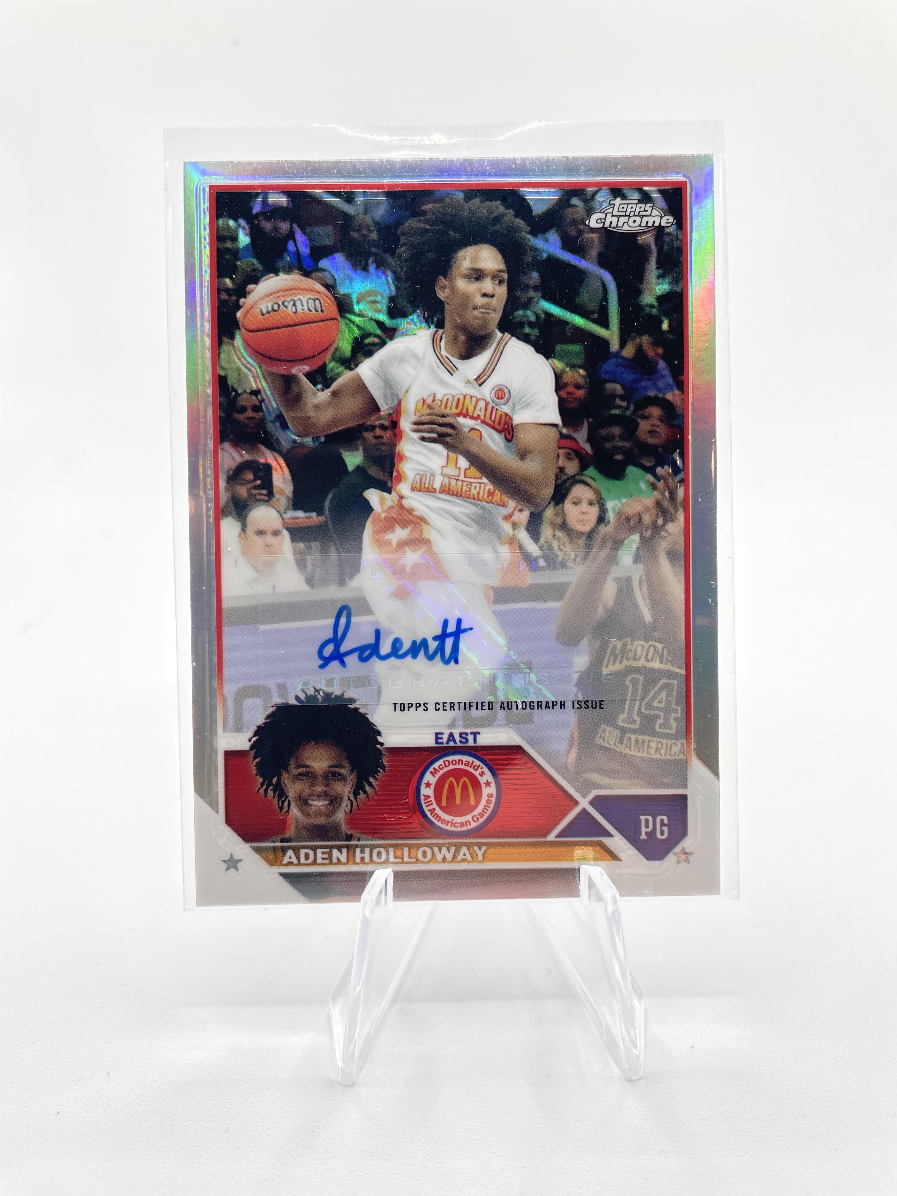 2023-24 Topps Mcdonalds Chrome Aden Holloway Rookie Refractor Auto