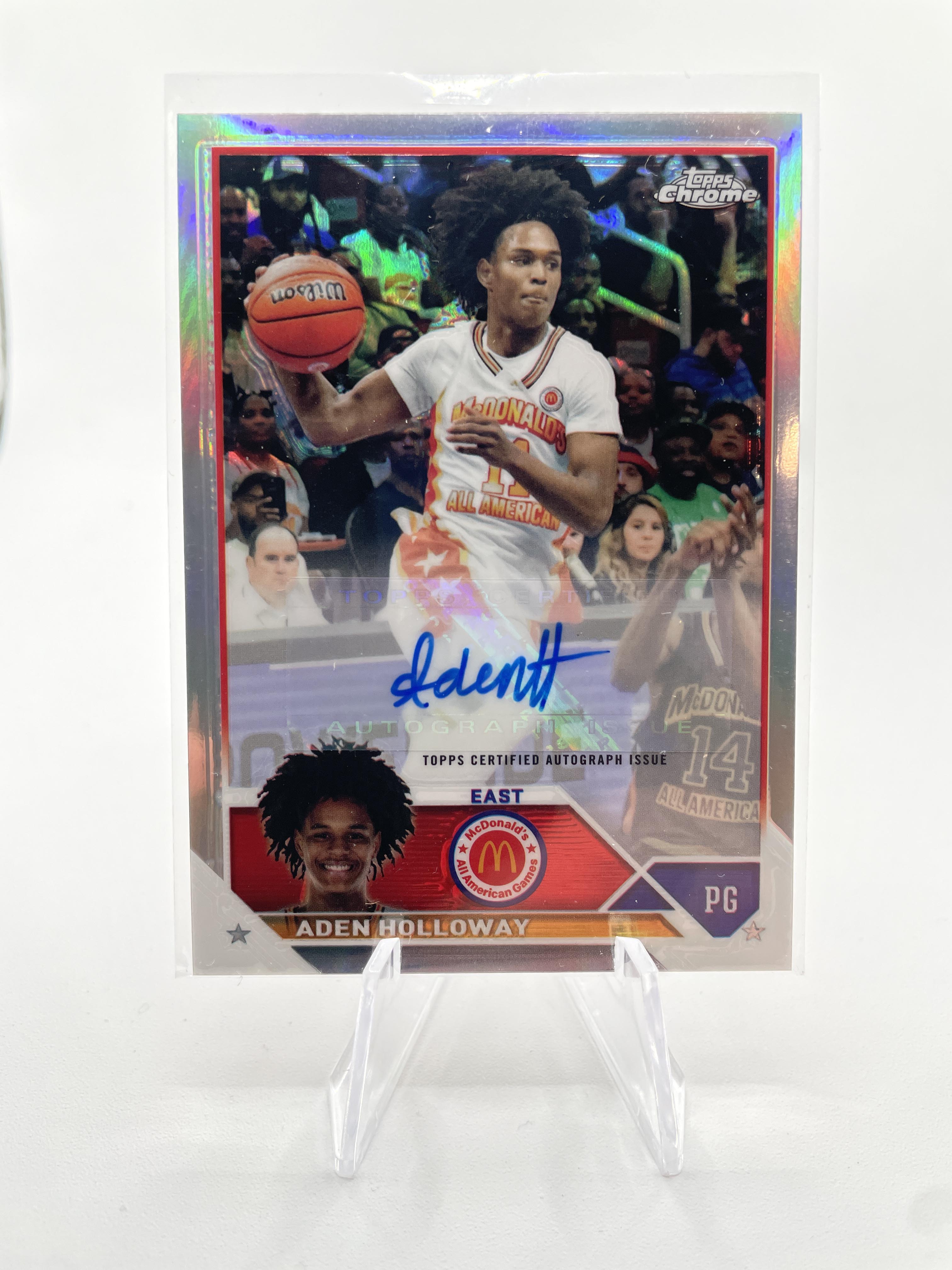 2023-24 Topps Mcdonalds Chrome Aden Holloway Rookie Refractor Auto
