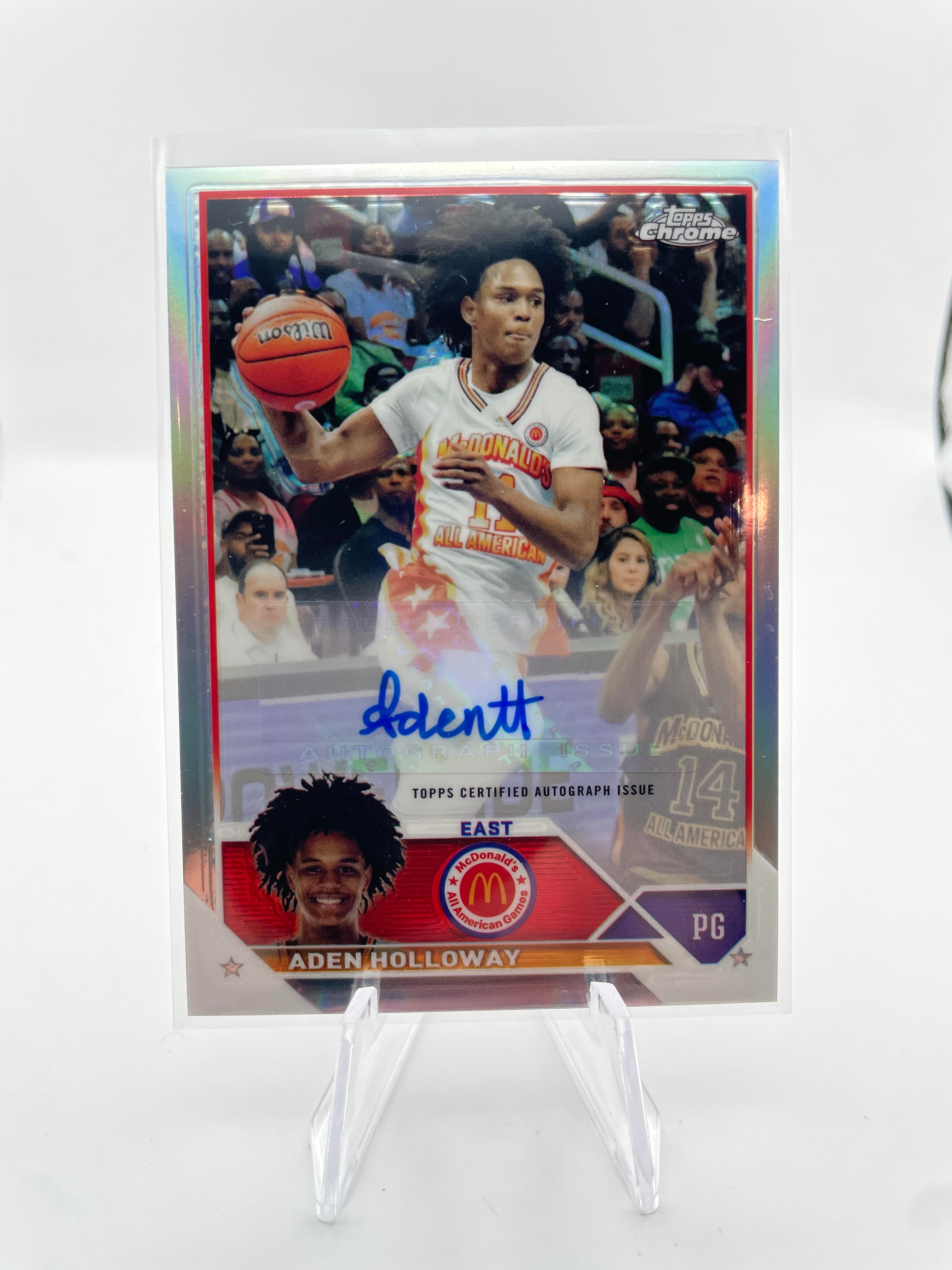 2023-24 Topps Mcdonalds Chrome Aden Holloway Rookie Refractor Auto