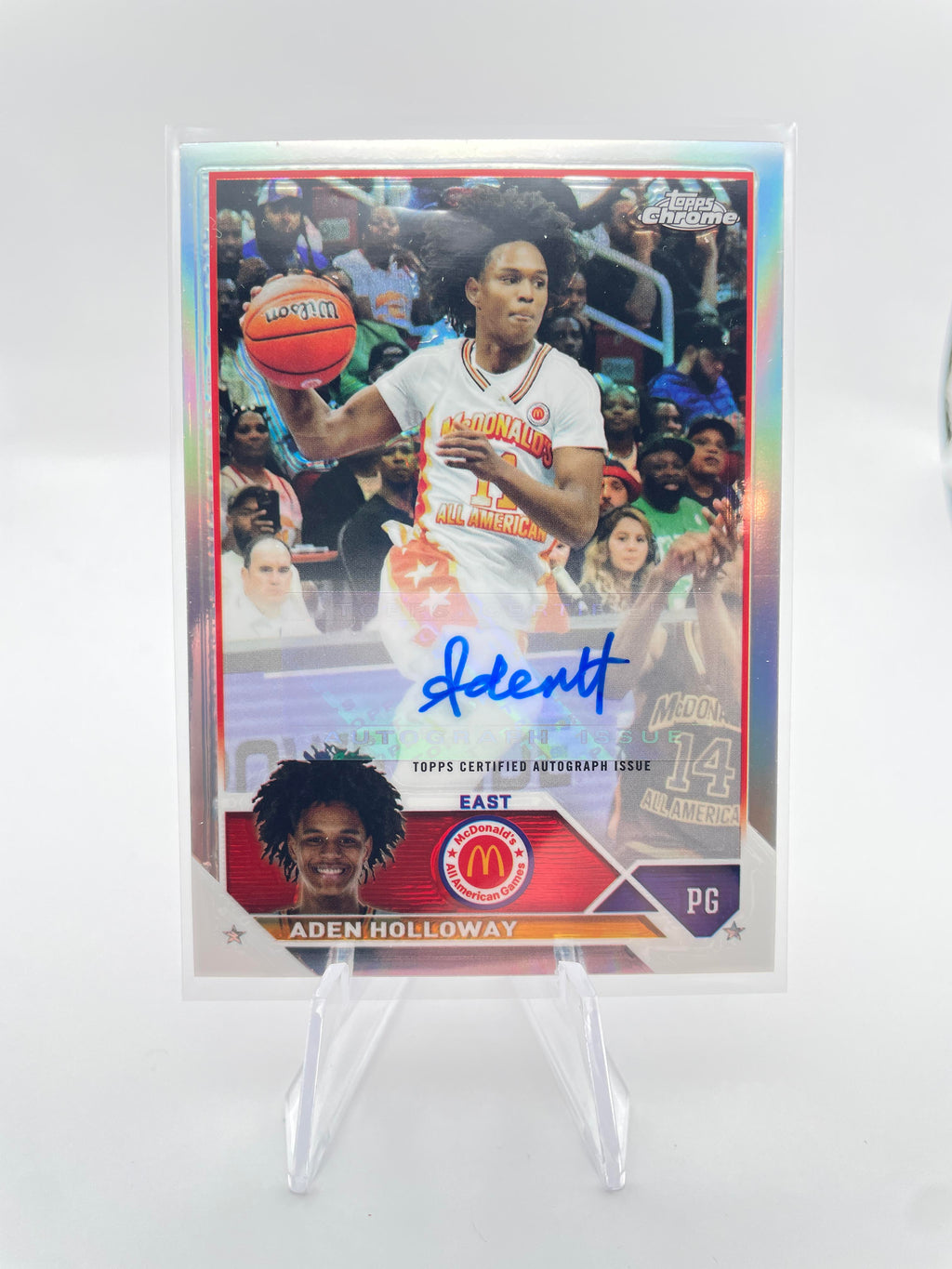 2023-24 Topps Mcdonalds Chrome Aden Holloway Rookie Refractor Auto