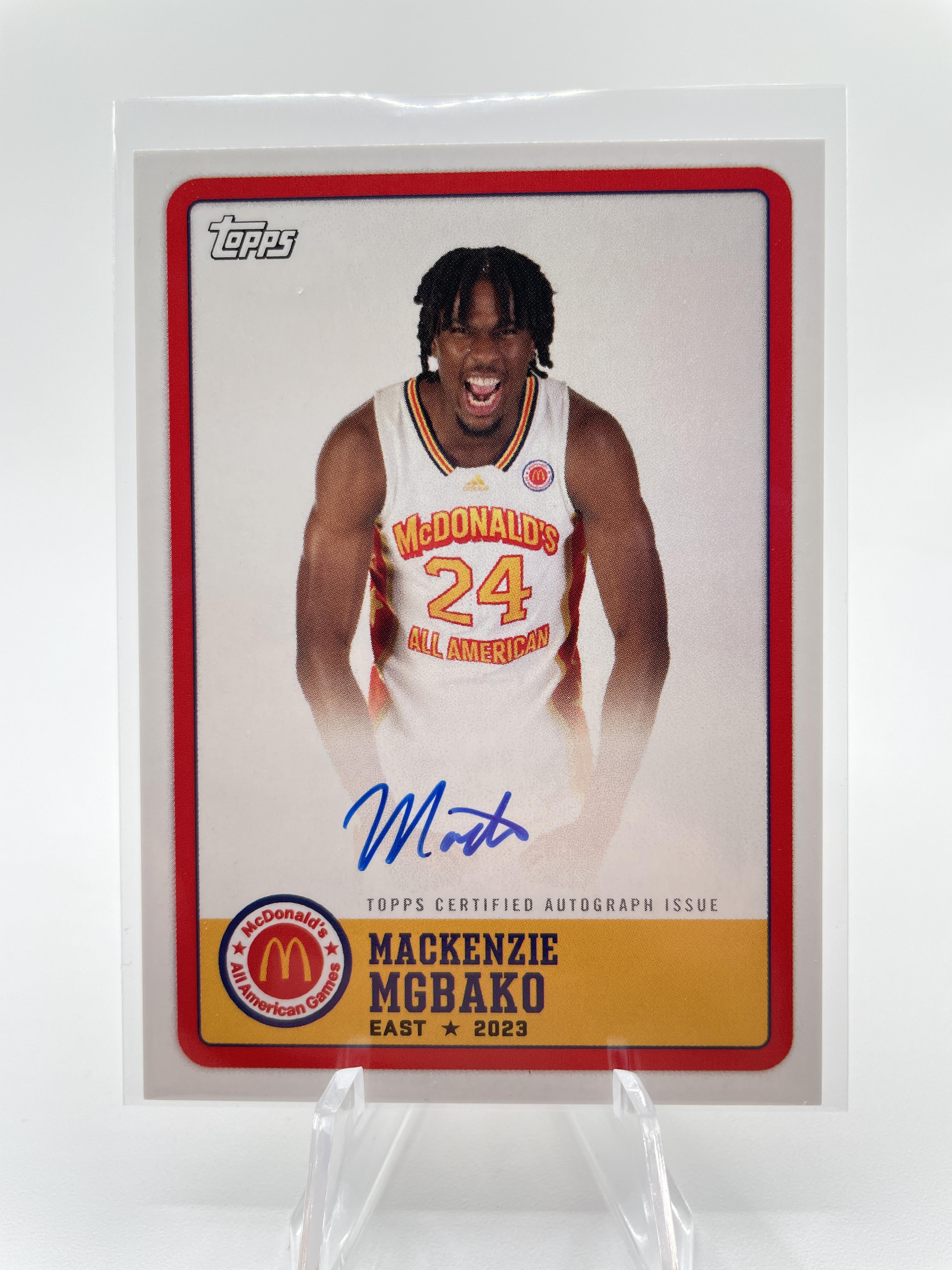 2023-24 Topps Mcdonalds Chrome Mackenzie MgBako Paper Gameday Auto