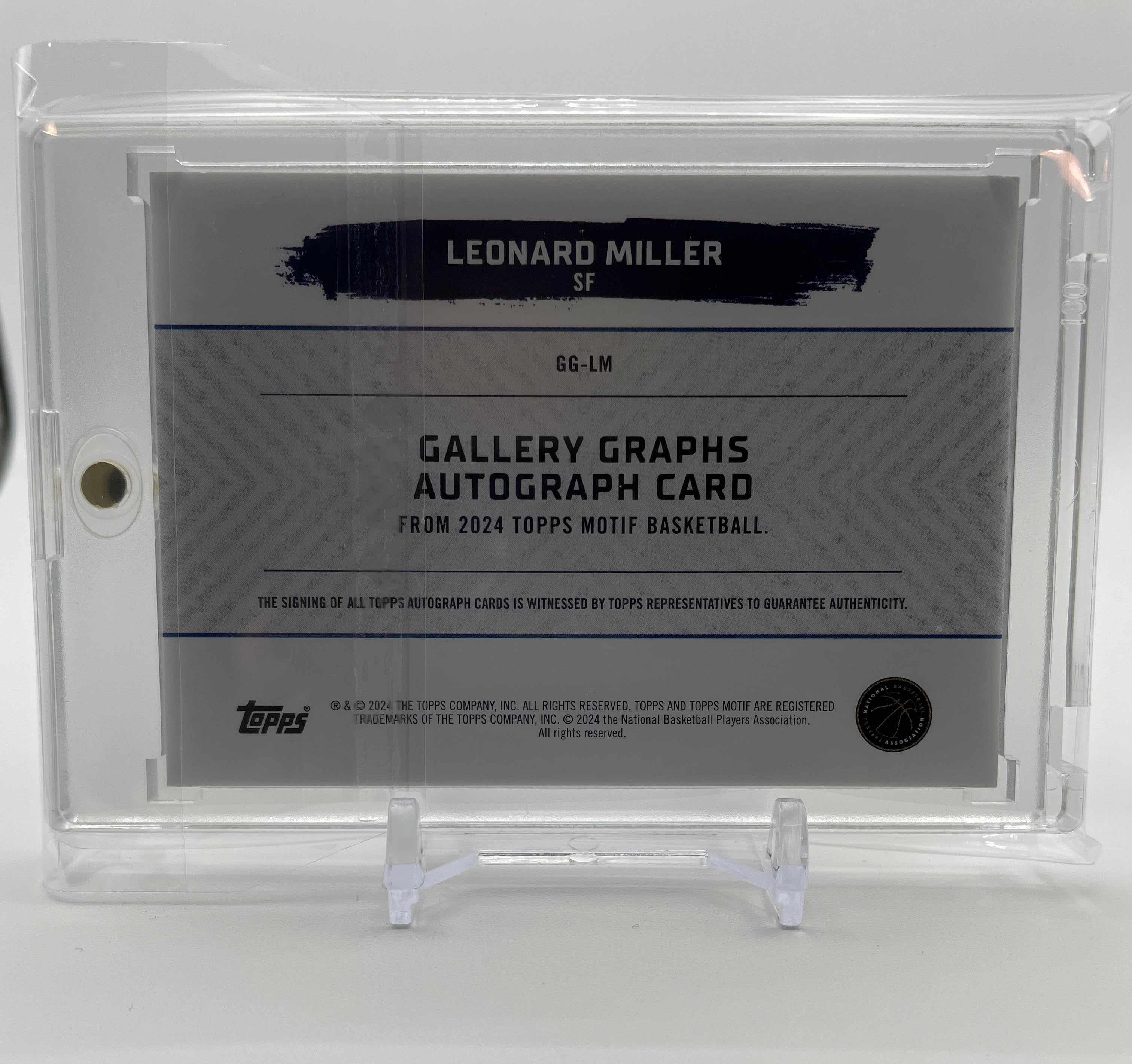 2023-24 Topps Motif Leonard Miller Gallery Graphs Blue Rookie Auto /49