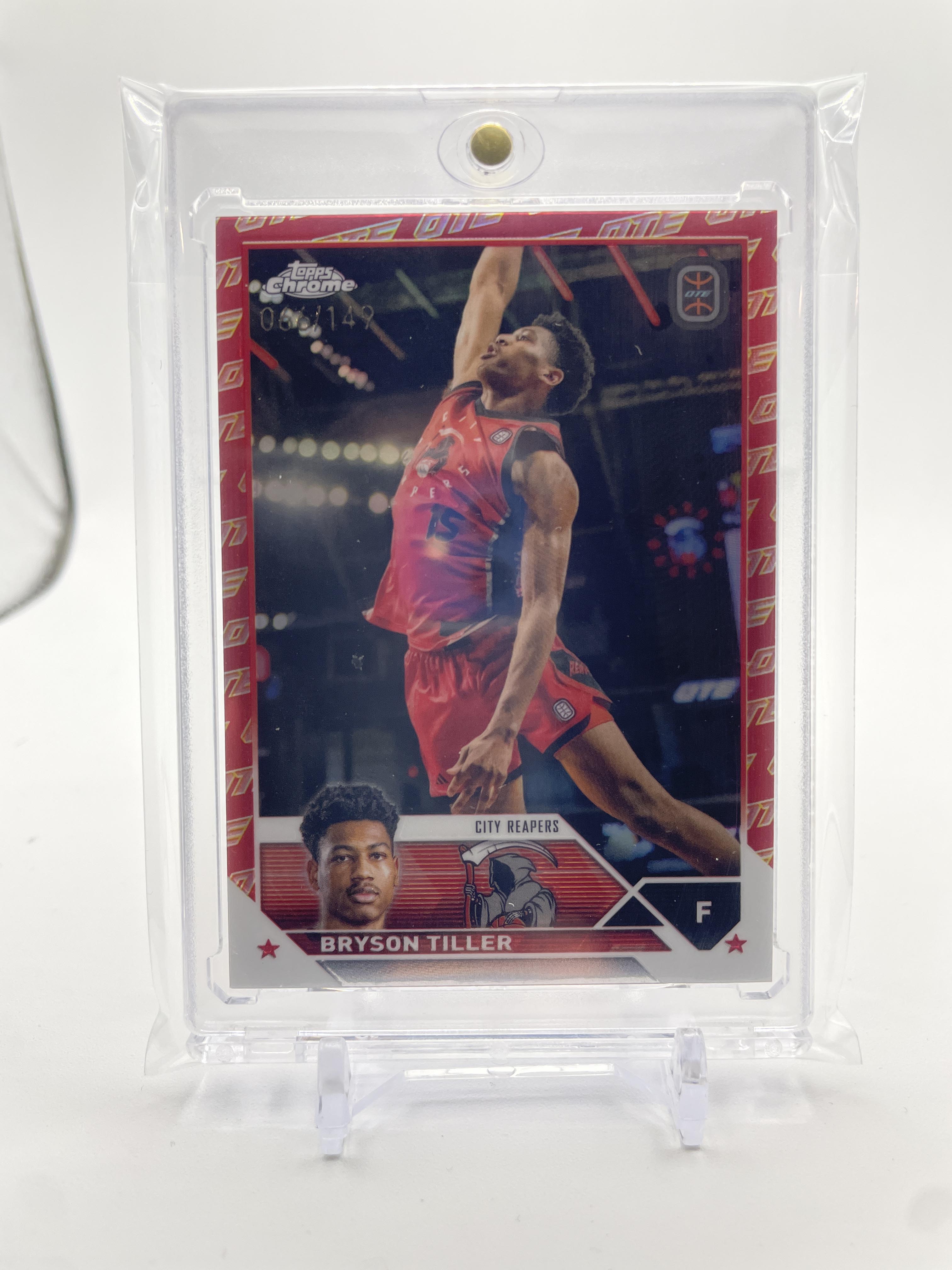 2023-24 Topps OTE Chrome Bryson Tiller Red Yellow Refractor /149 #38