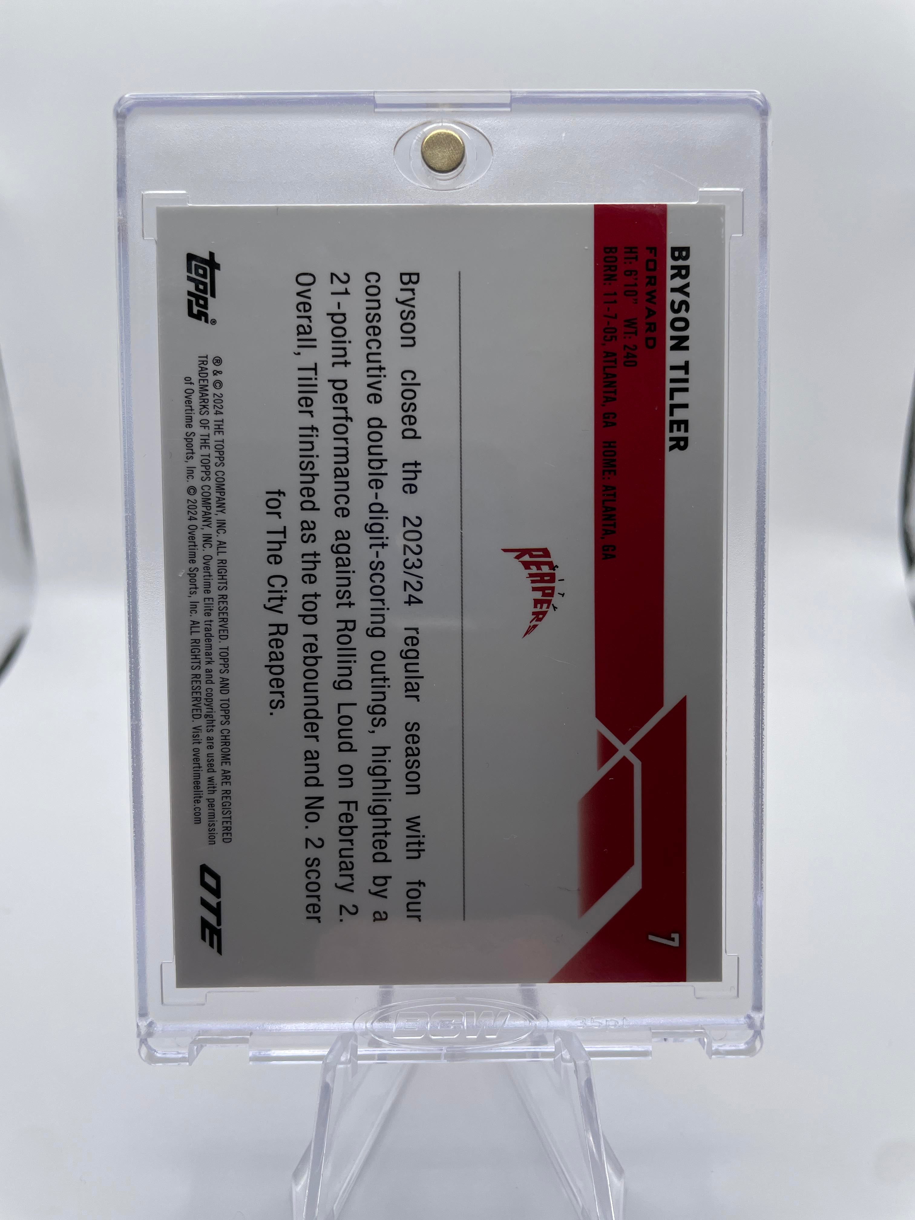2023-24 Topps OTE Chrome Bryson Tiller Red Yellow Refractor /149 #7