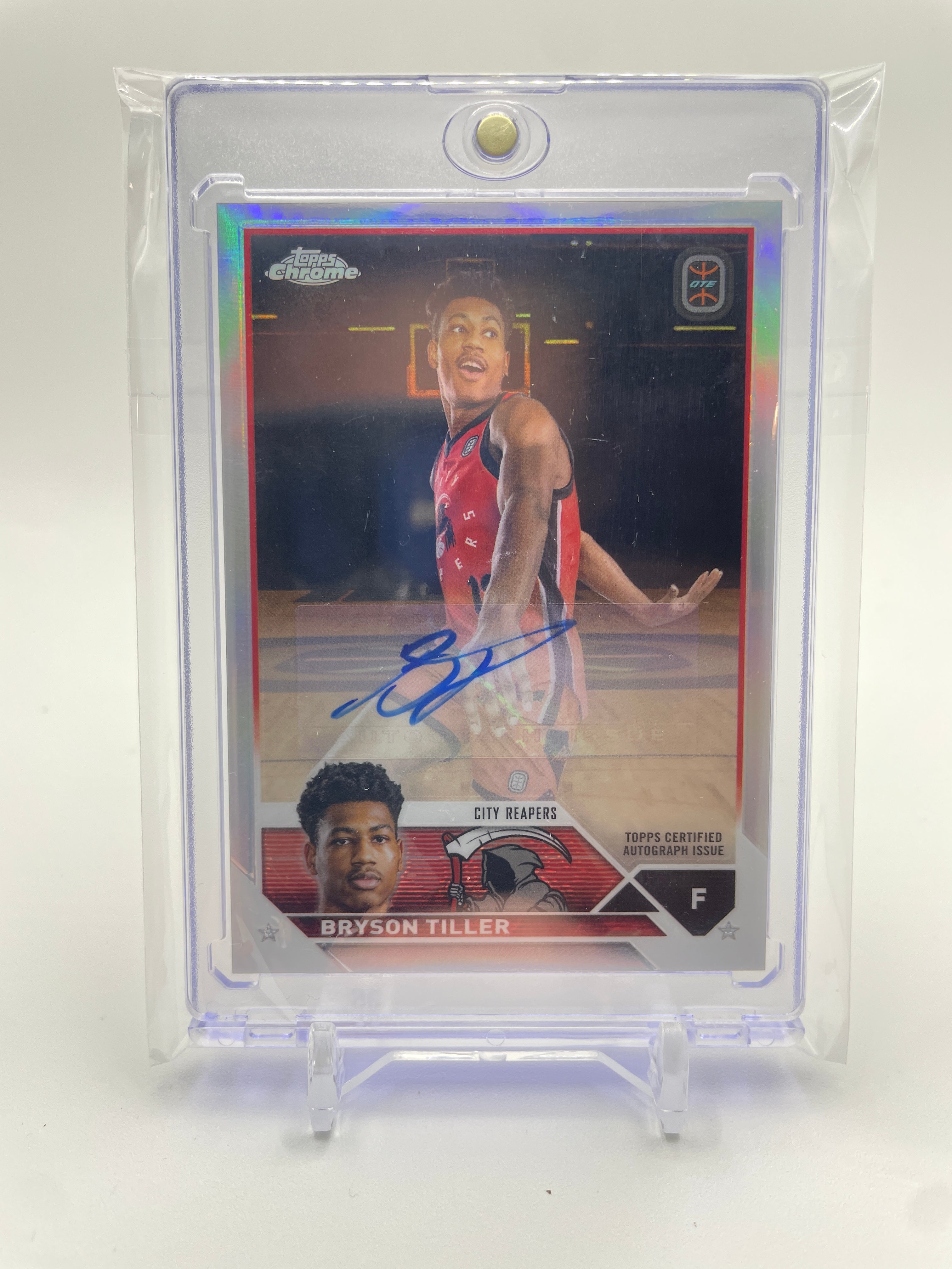 2023-24 Topps OTE Chrome Bryson Tiller Rookie Refractor Auto #A-BTA