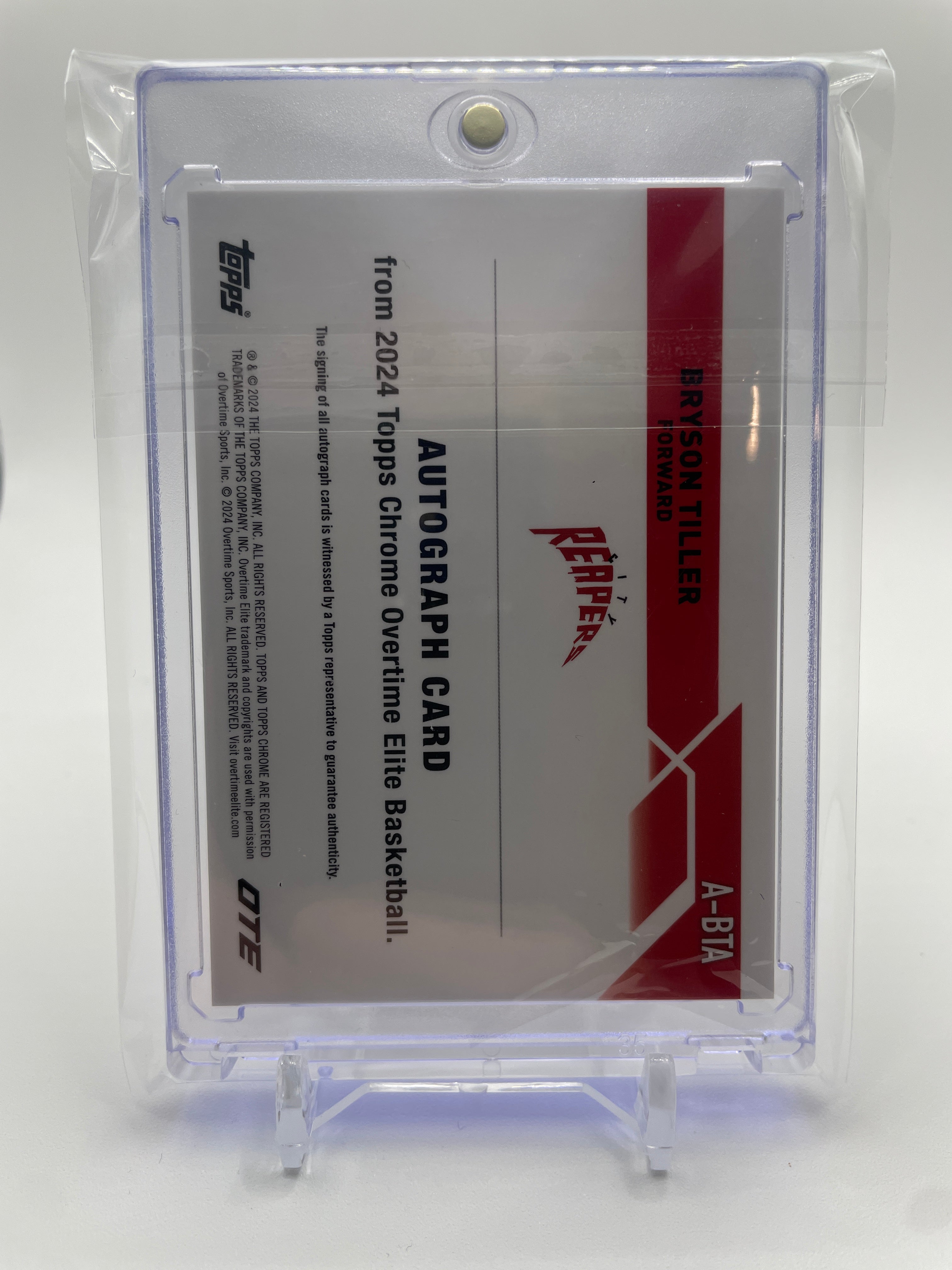 2023-24 Topps OTE Chrome Bryson Tiller Rookie Refractor Auto #A-BTA