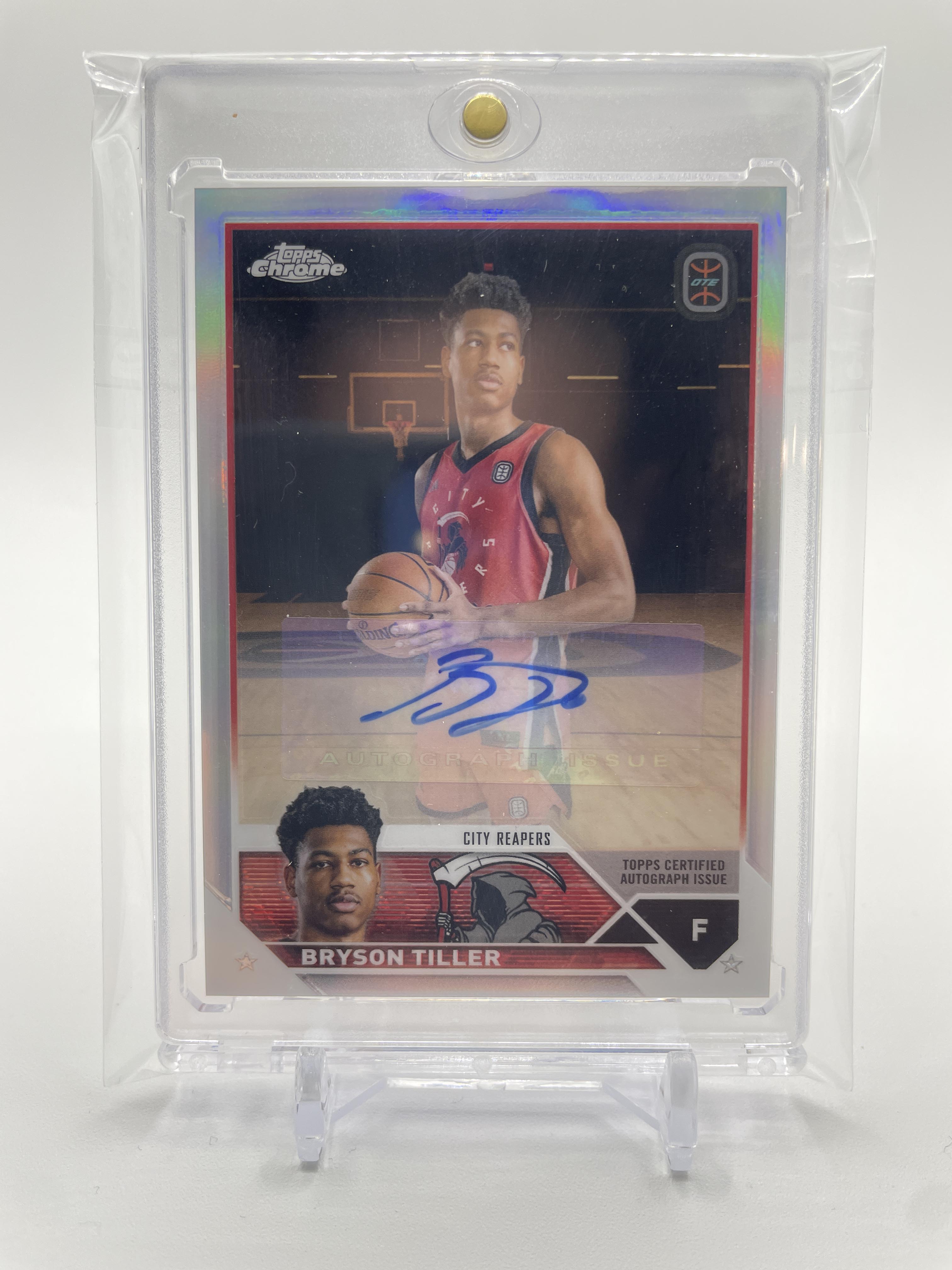 2023-24 Topps OTE Chrome Bryson Tiller Rookie Refractor Auto #A-BT