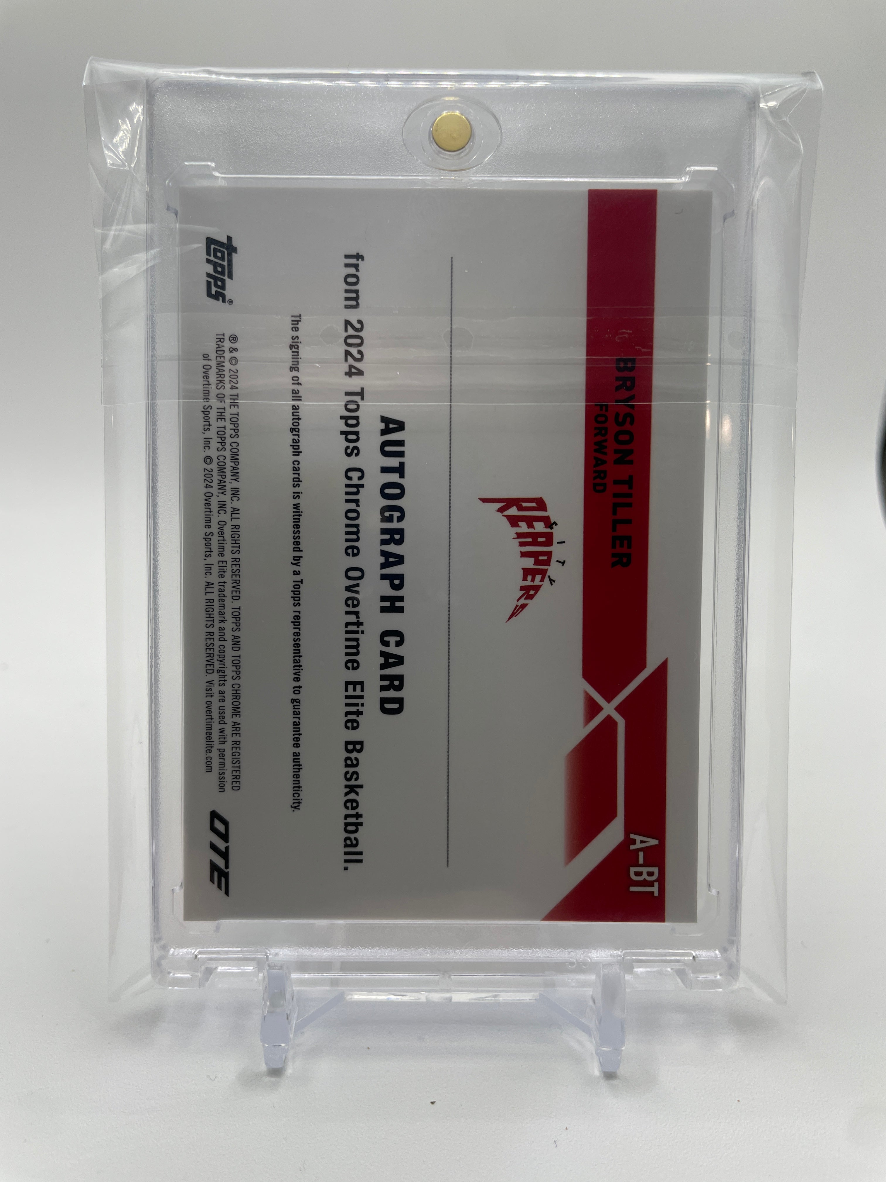 2023-24 Topps OTE Chrome Bryson Tiller Rookie Refractor Auto #A-BT