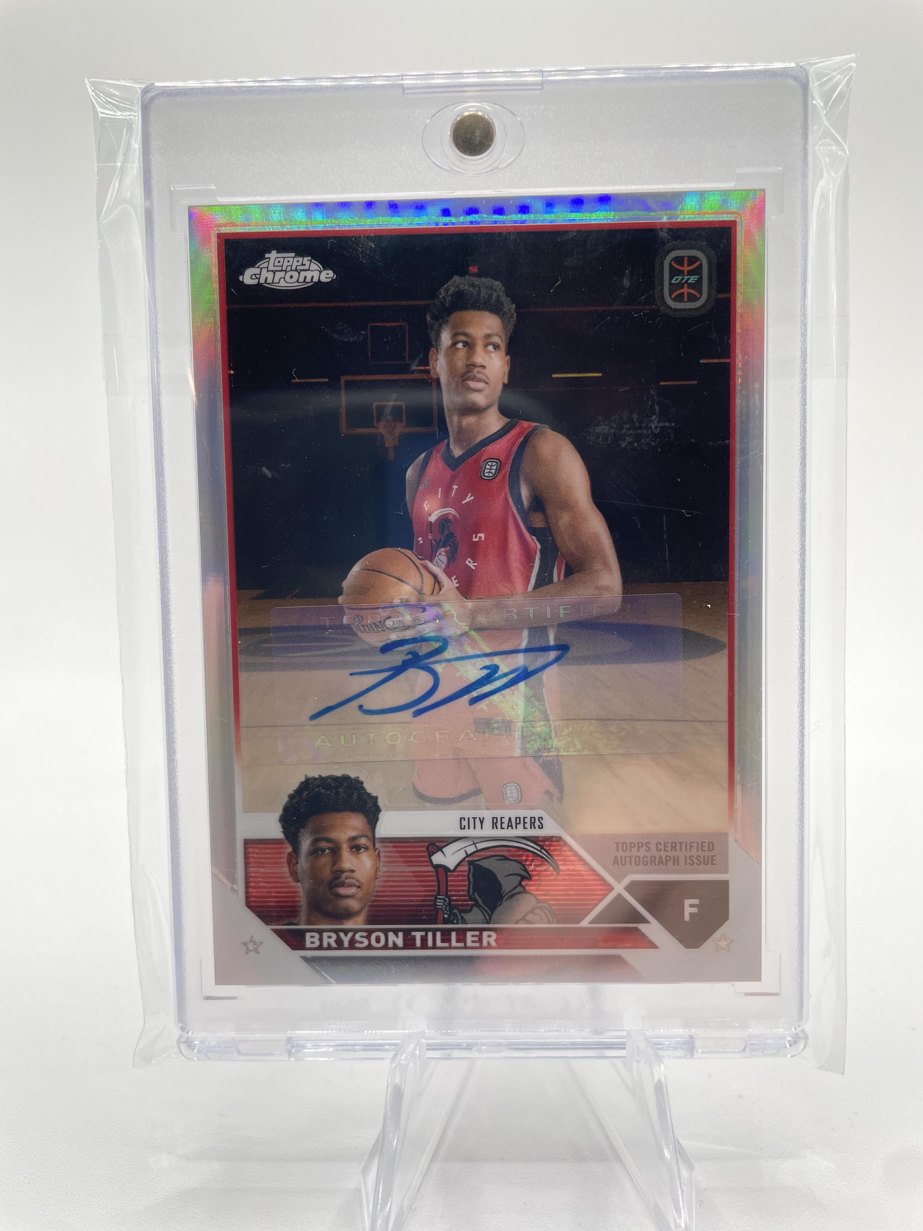 2023-24 Topps OTE Chrome Bryson Tiller Rookie Refractor Auto #A-BT
