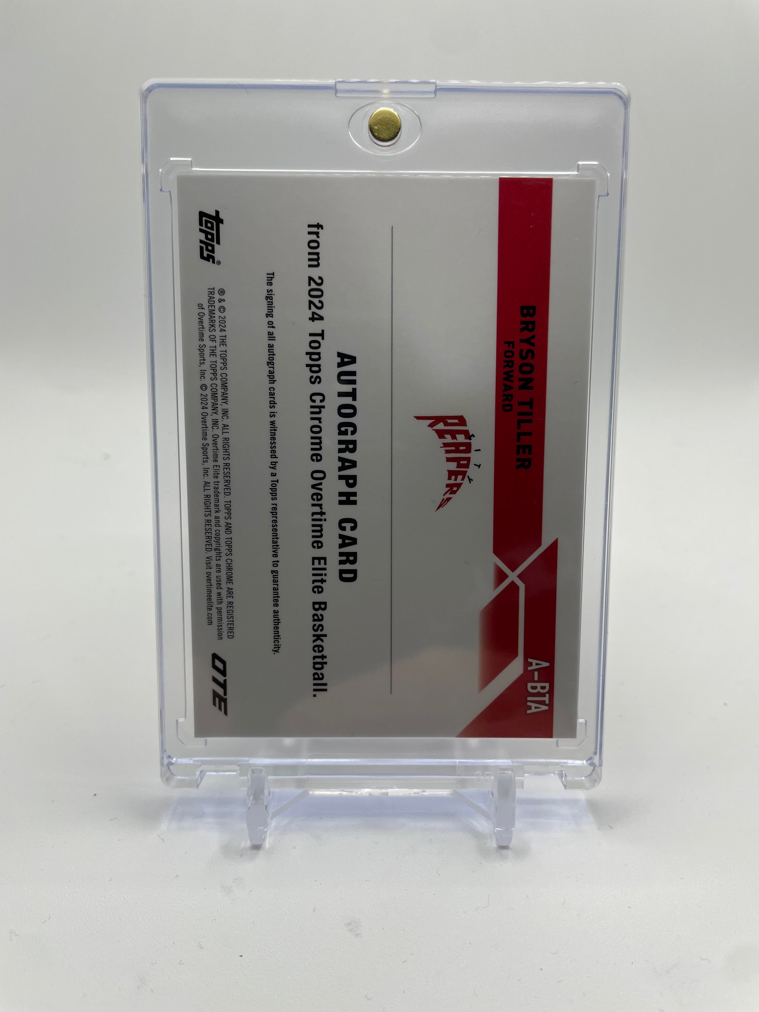 2023-24 Topps OTE Chrome Bryson Tiller Rookie Refractor Auto #A-BT