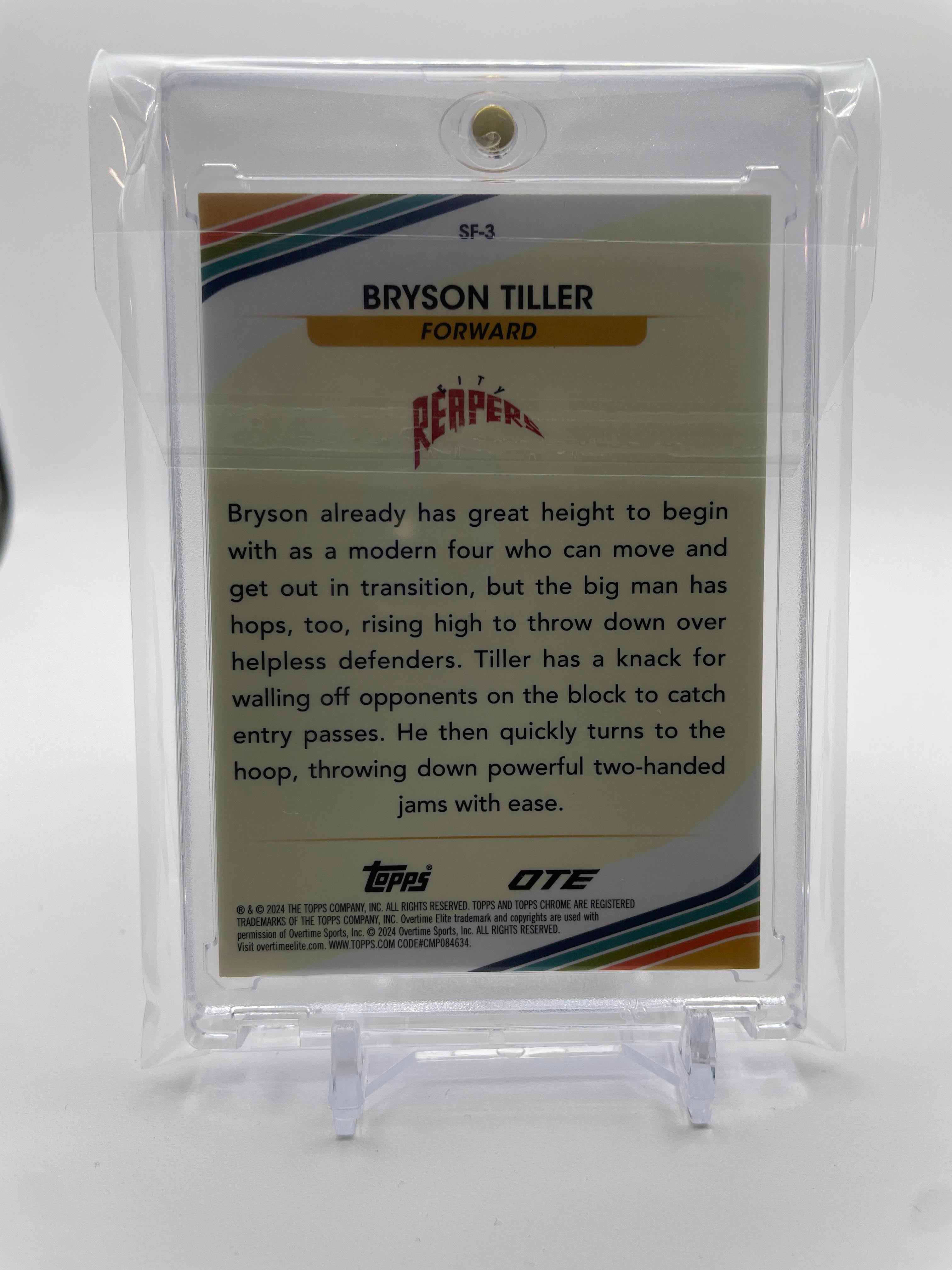 2023-24 Topps OTE Chrome Bryson Tiller Superfly Orange Refractor Case Hit /25