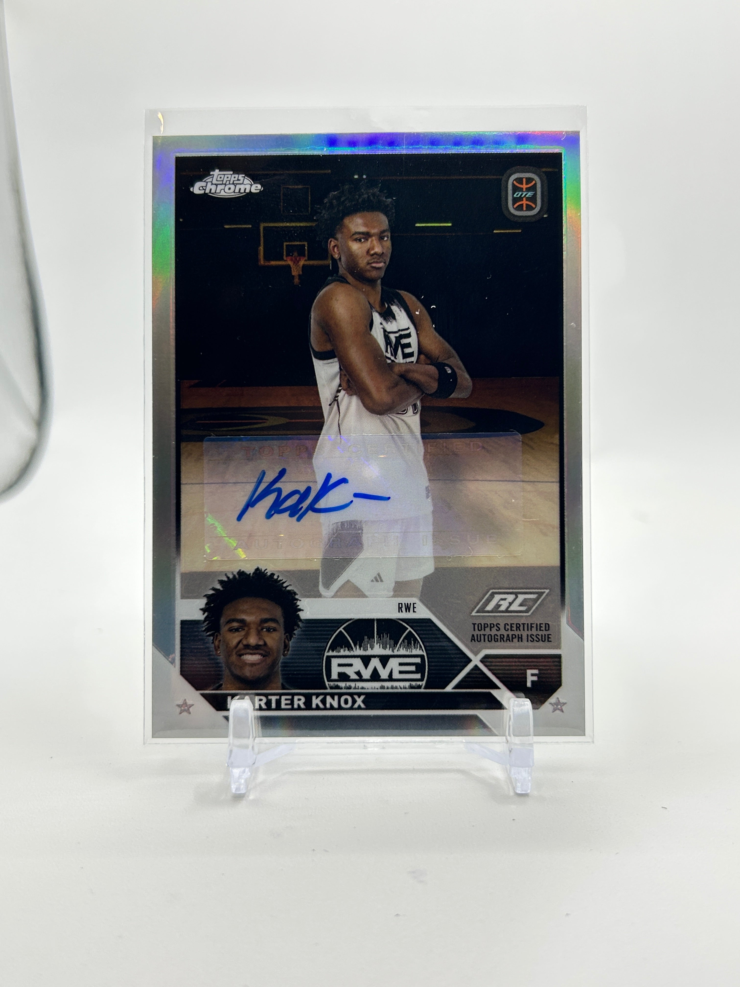 2023-24 Topps OTE Chrome Karter Knox Rookie Refractor Auto