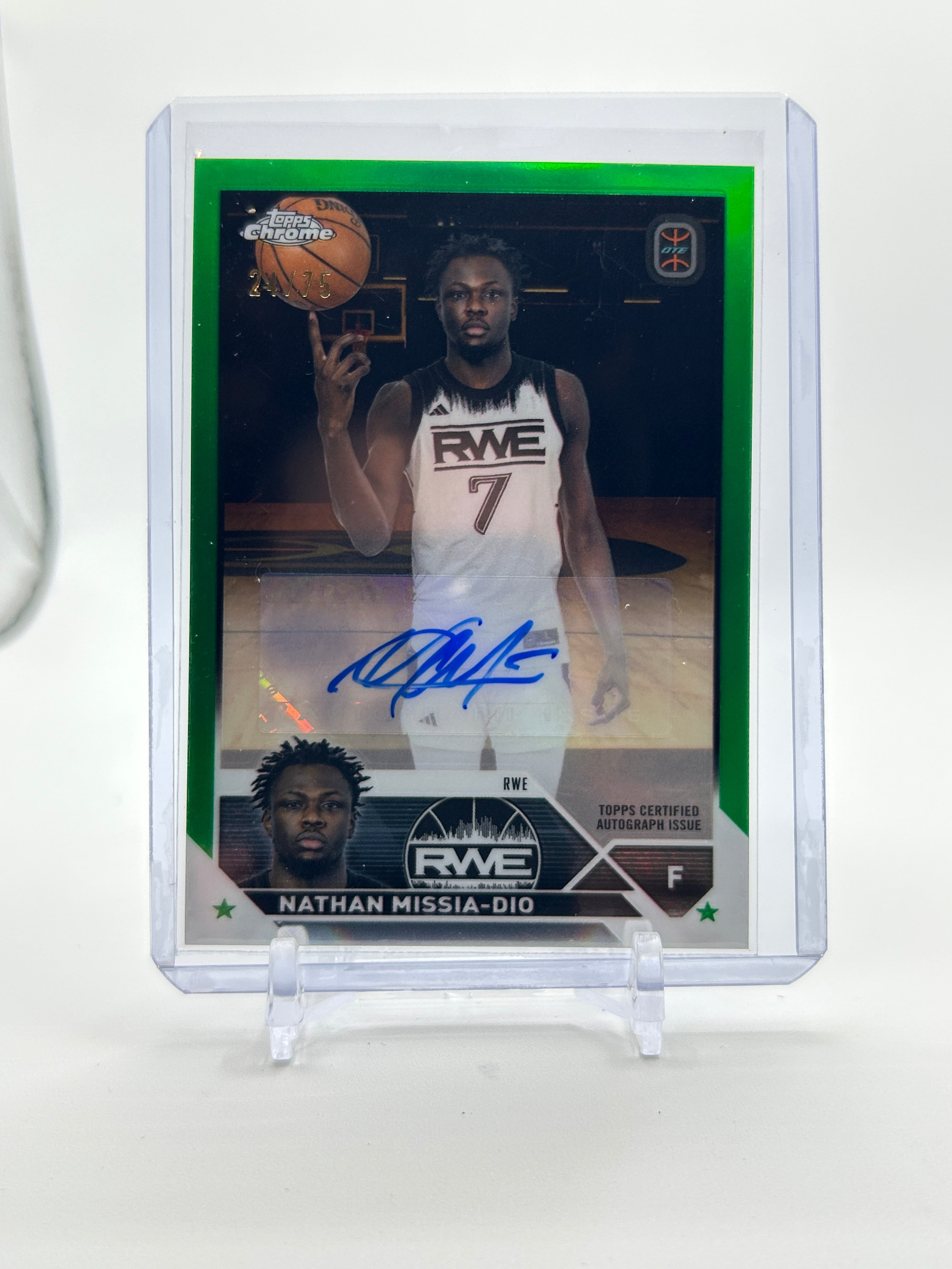 2023-24 Topps OTE Chrome Nathan Missia-Dio Green Refractor Auto /75