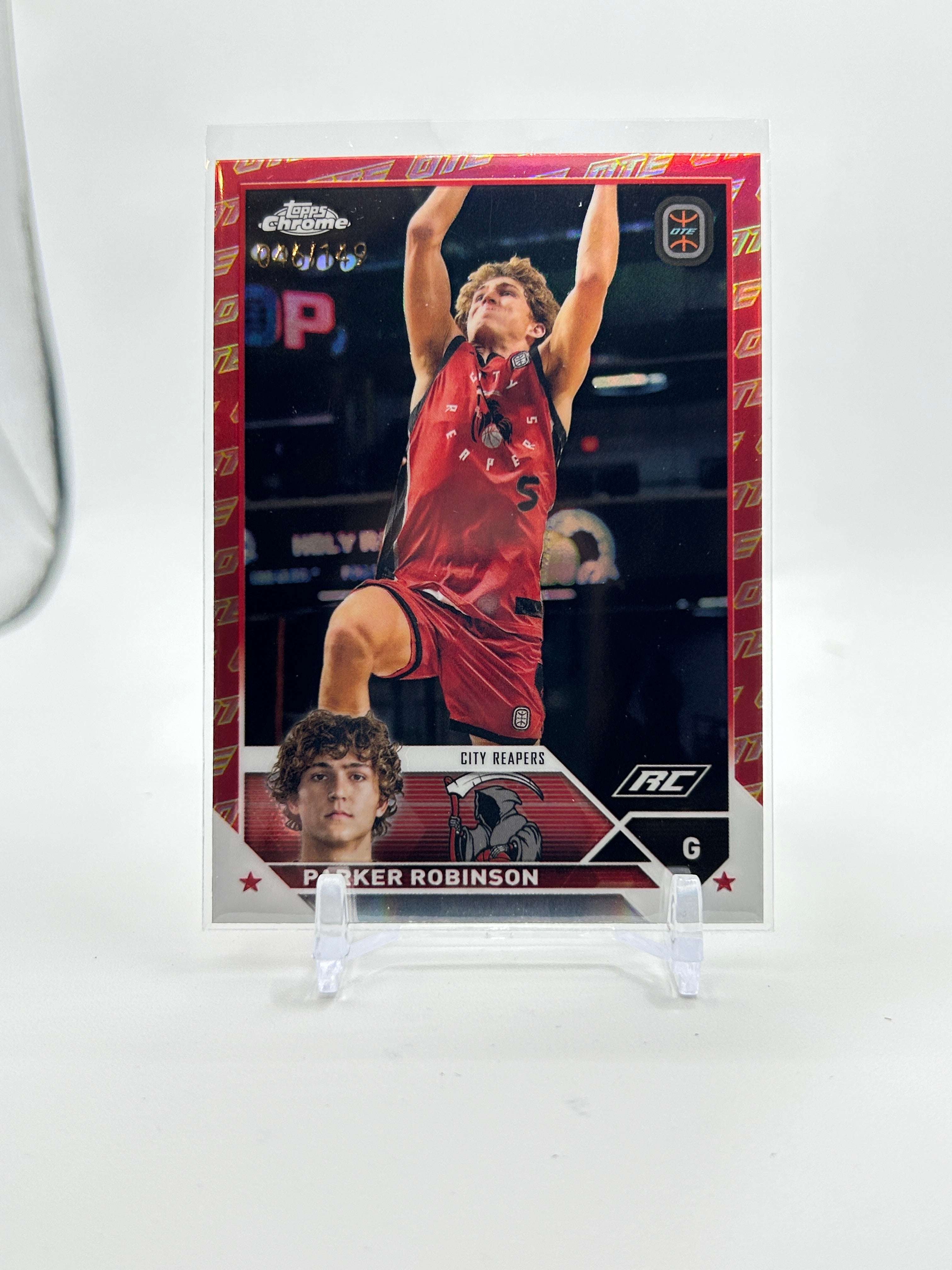 2023-24 Topps OTE Chrome Parker Robinson Red Yellow Refractor /149