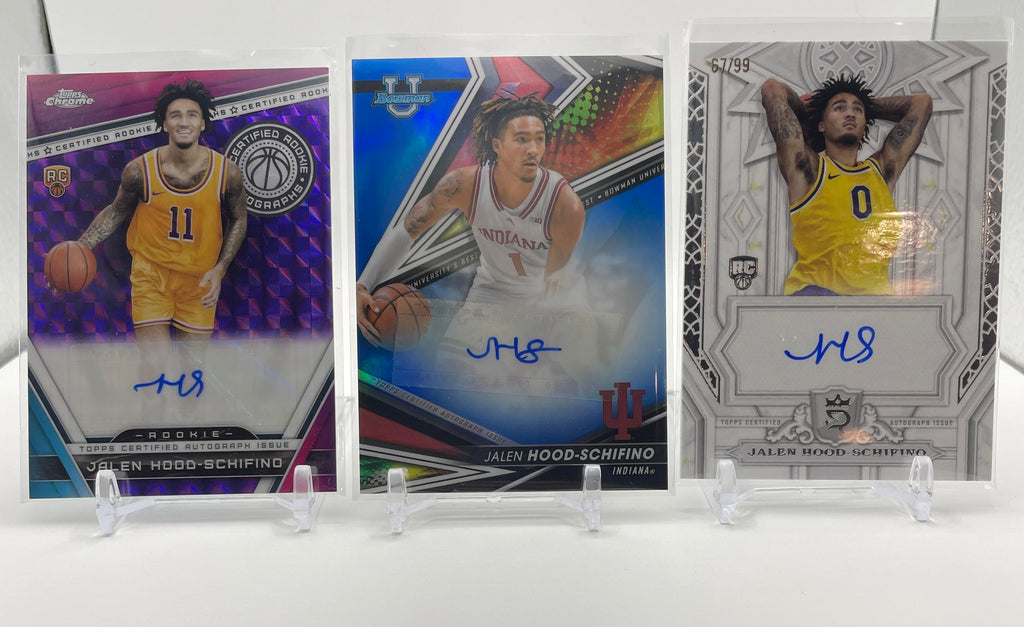 2023-24 Topps Royalty Jalen Hood-Schifino Rookie Auto /99 + Bowman Blue /150
