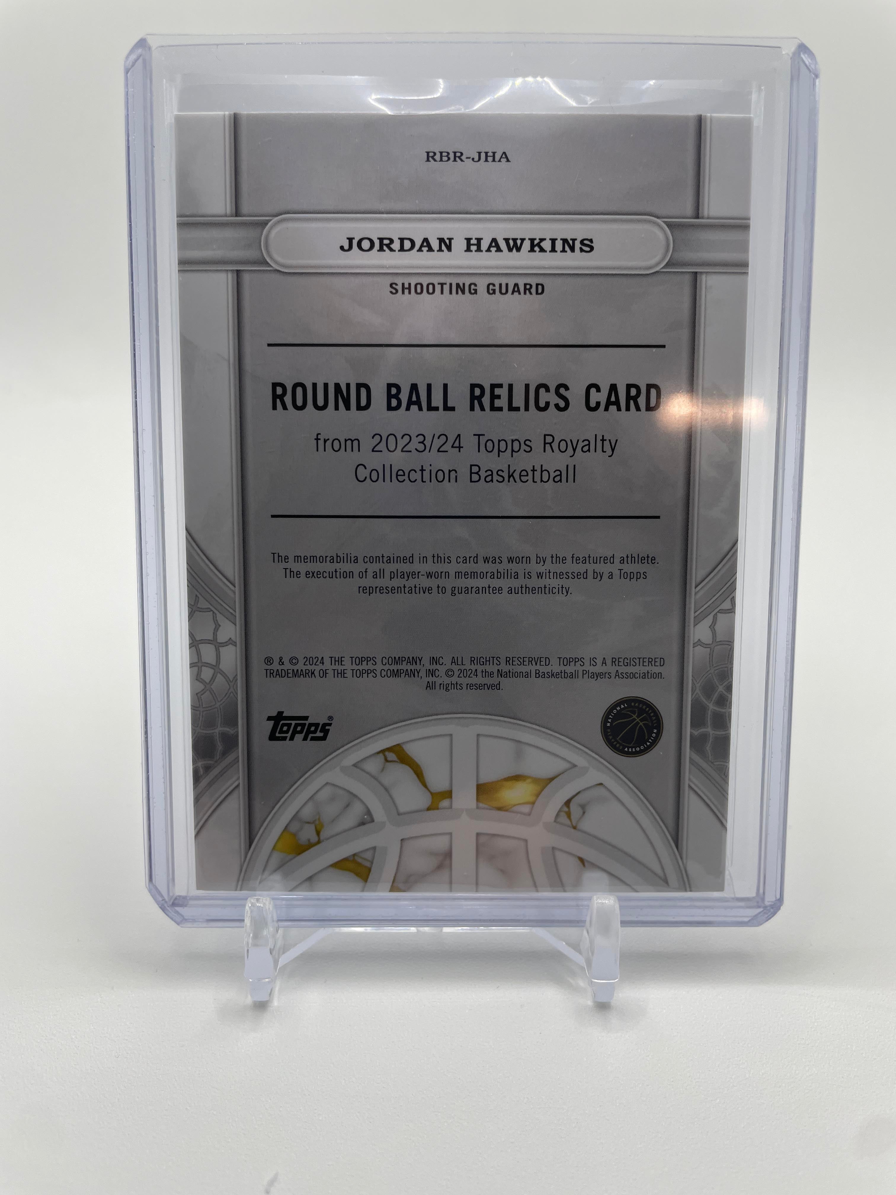 2023-24 Topps Royalty Jordan Hawkins Round Ball Relics Blue Rookie /25