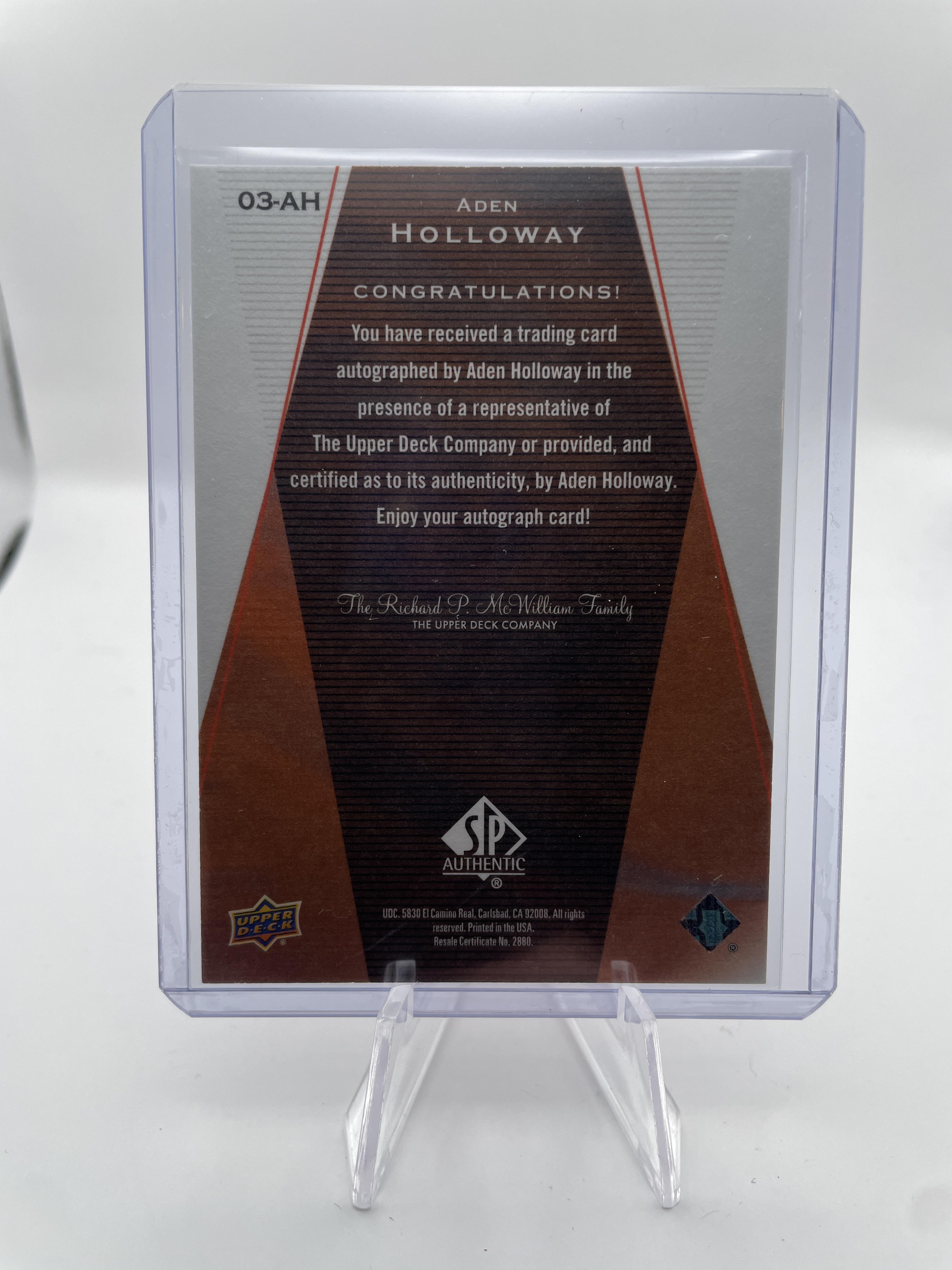 2023-24 Upper Deck SP Authentic Aden Holloway Rookie On-Card Auto /299 Set (x4)