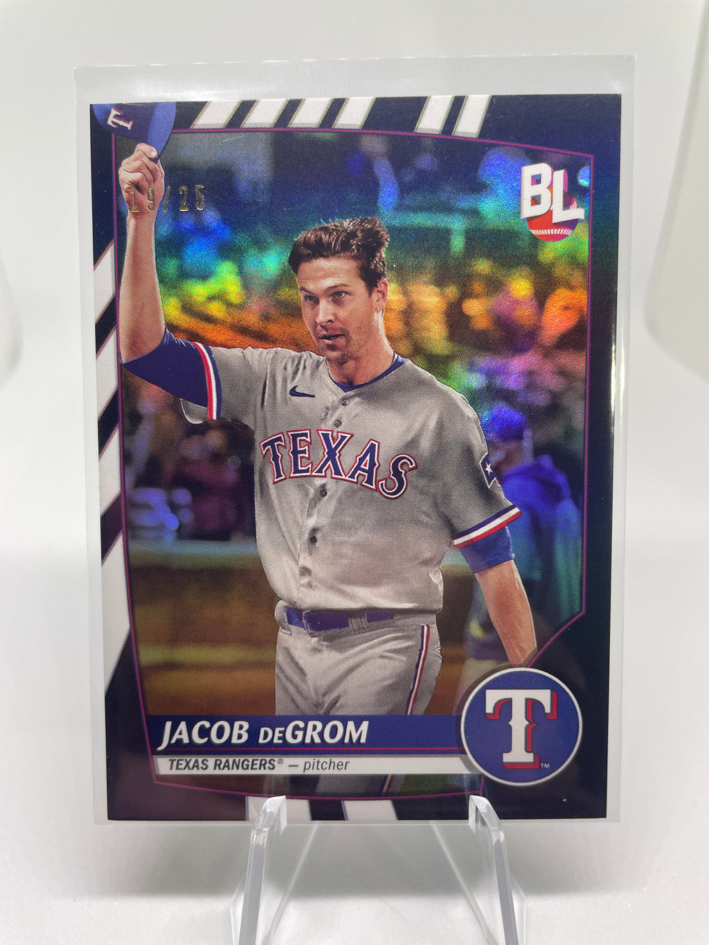 2023 Big League Jacob Degrom Black /25 + Corey Seager Refractor + Rangers Rookie