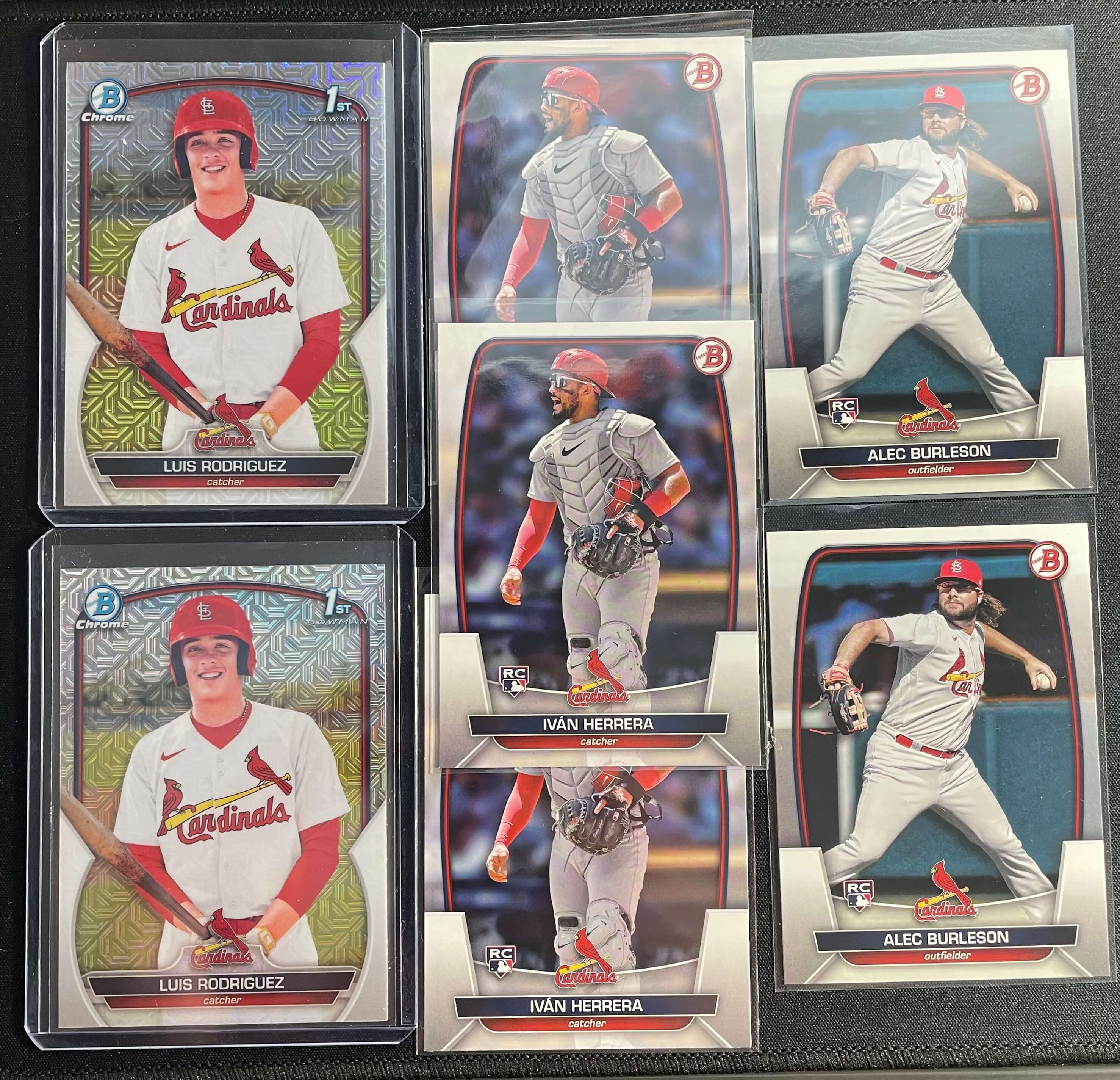2023 Bowman Chrome Luis Rodriguez Mojo Refractor + Herrera & Burleson Rookie Set