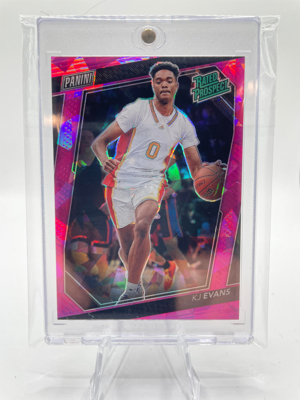 2023 Panini National VIP Kwame KJ Evans Rated Prospect Pink Ice Prizm /75