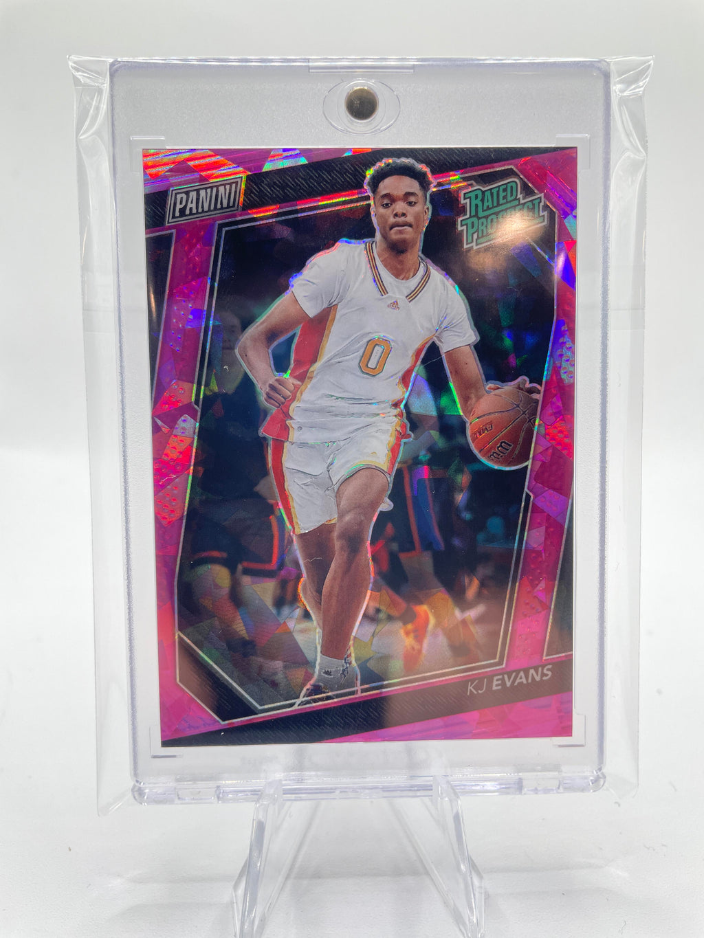 2023 Panini National VIP Kwame KJ Evans Rated Prospect Pink Ice Prizm /75