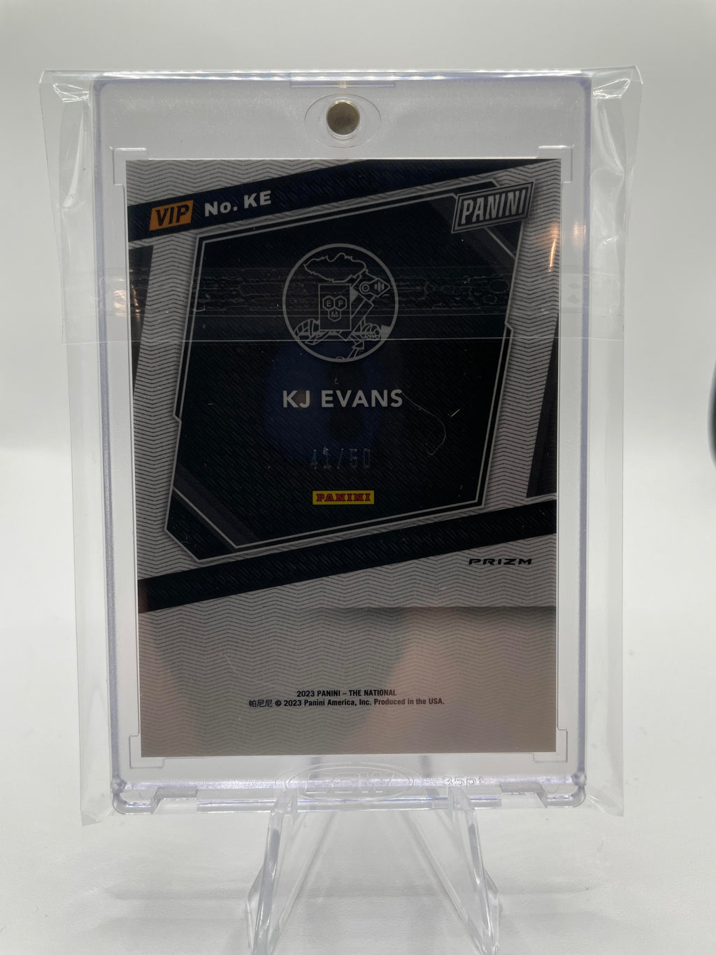 2023 Panini National VIP Kwame KJ Evans Rated Prospect Purple Ice Prizm /50
