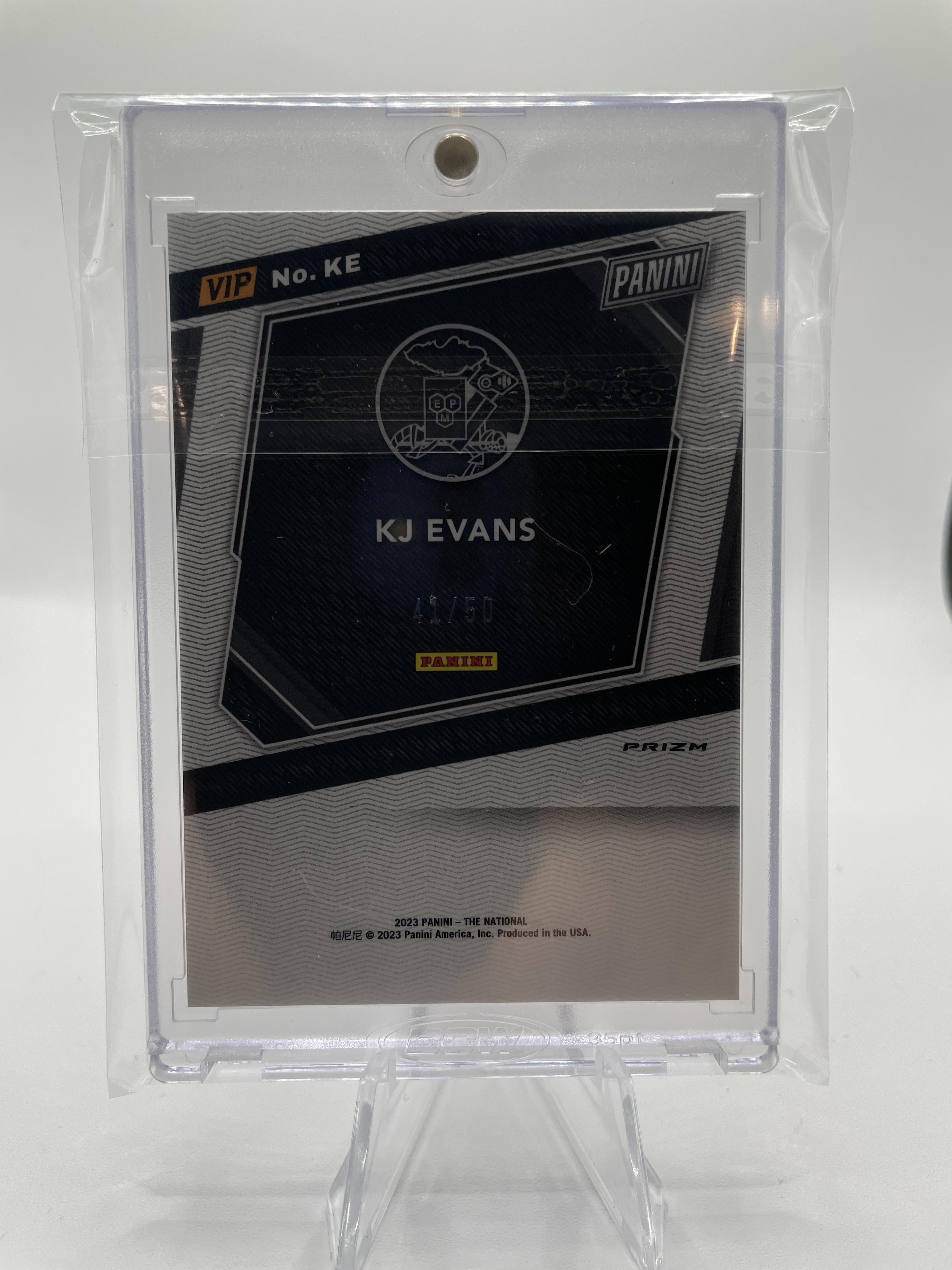 2023 Panini National VIP Kwame KJ Evans Rated Prospect Purple Ice Prizm /50