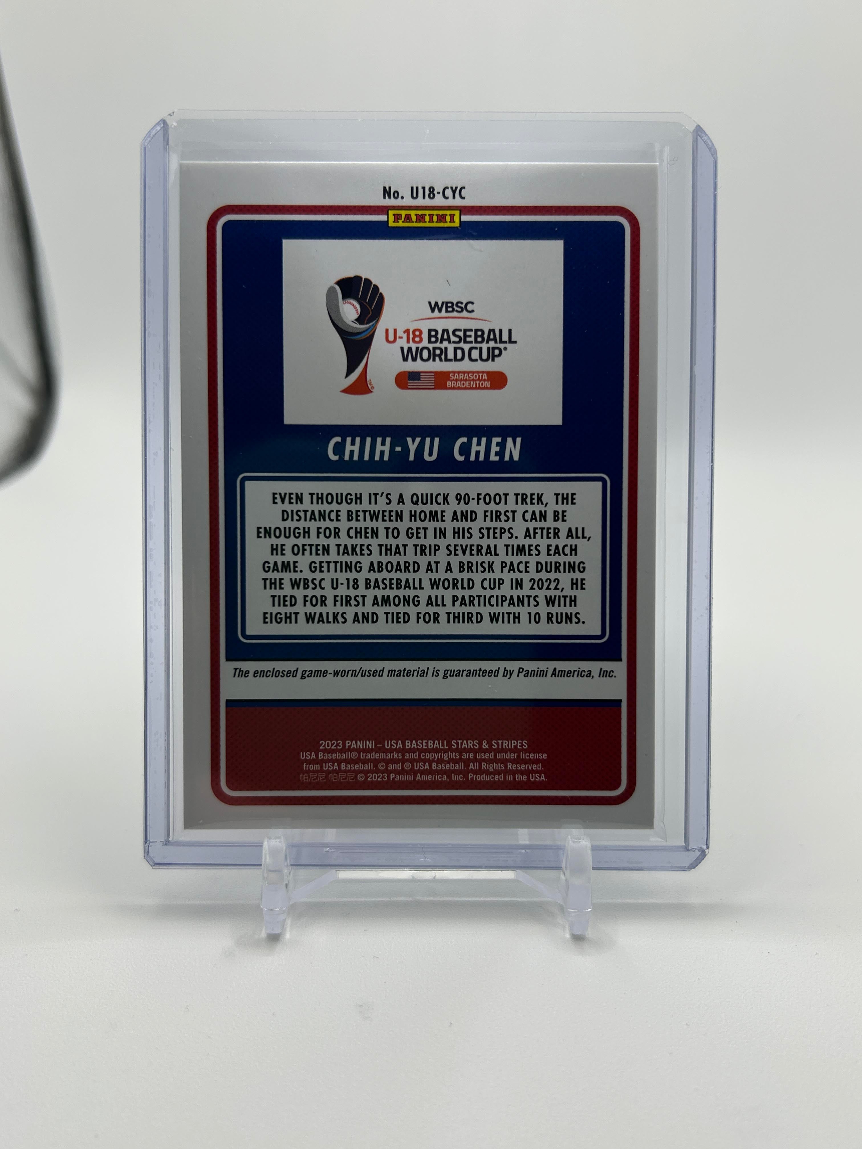 2023 Panini USA Stars & Stripes Chih-Yu Chen U-18 World Cup Prizm Patch