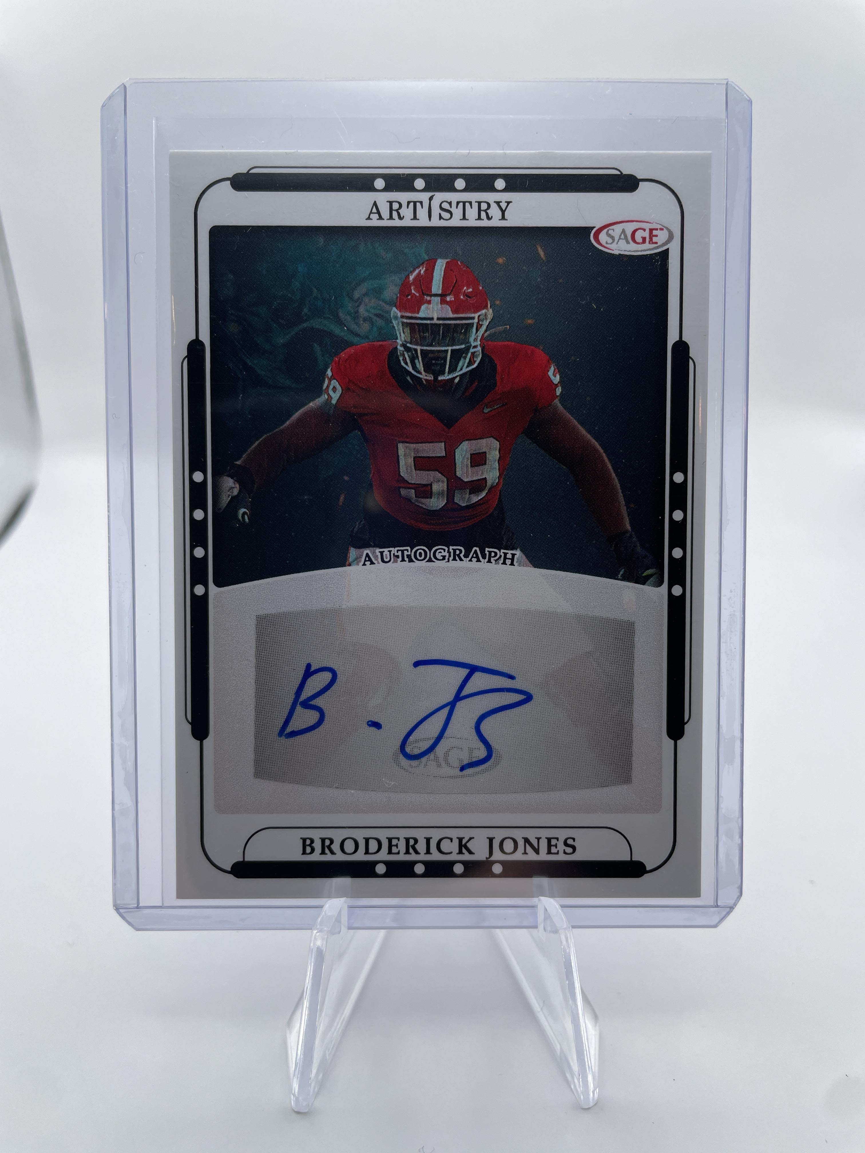 2023 Sage Artistry Broderick Jones Black Border Rookie Auto #ART-BJ