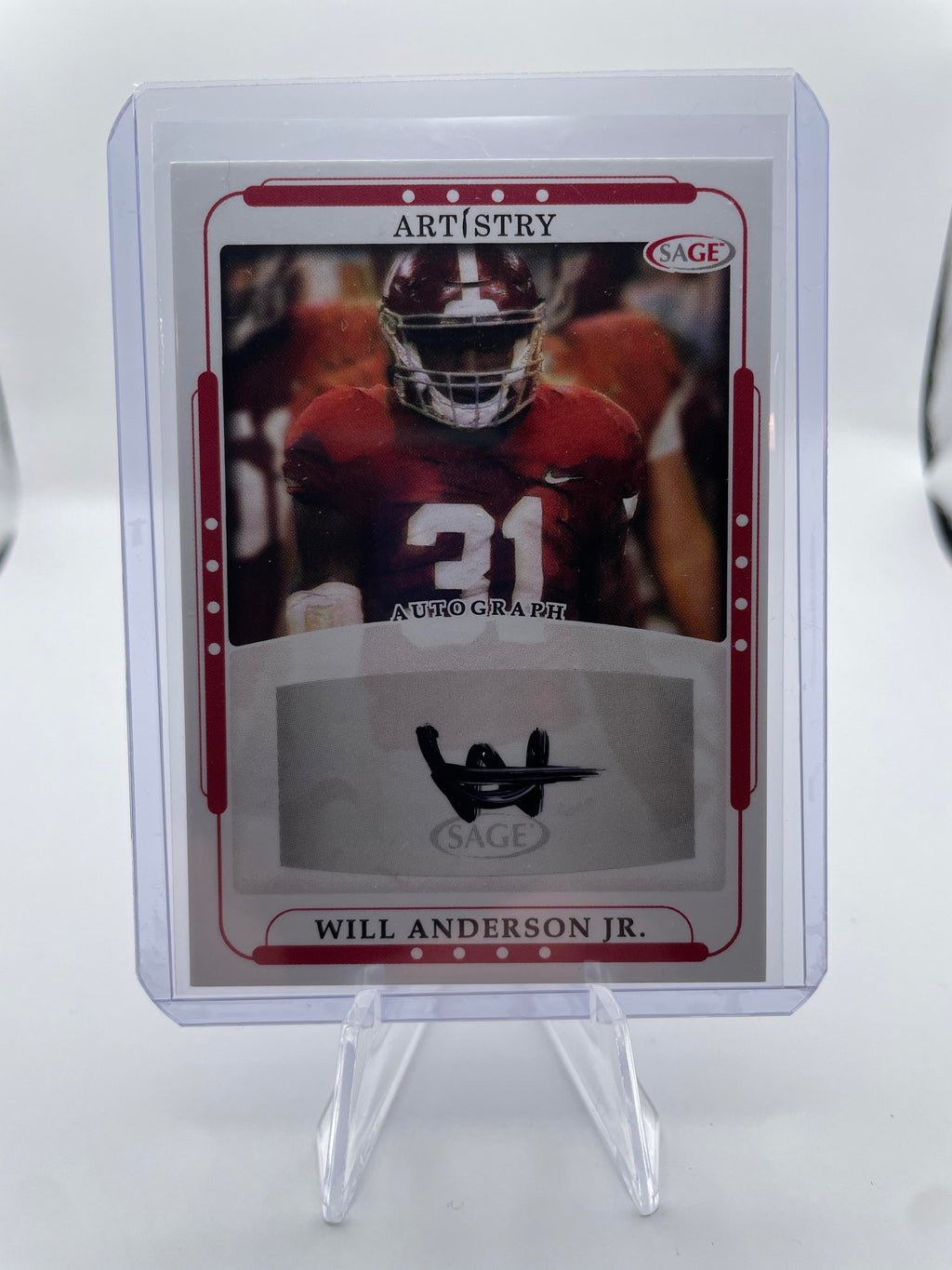 2023 Sage Artistry Will Anderson Jr. Red Border Rookie Auto #ART-WA
