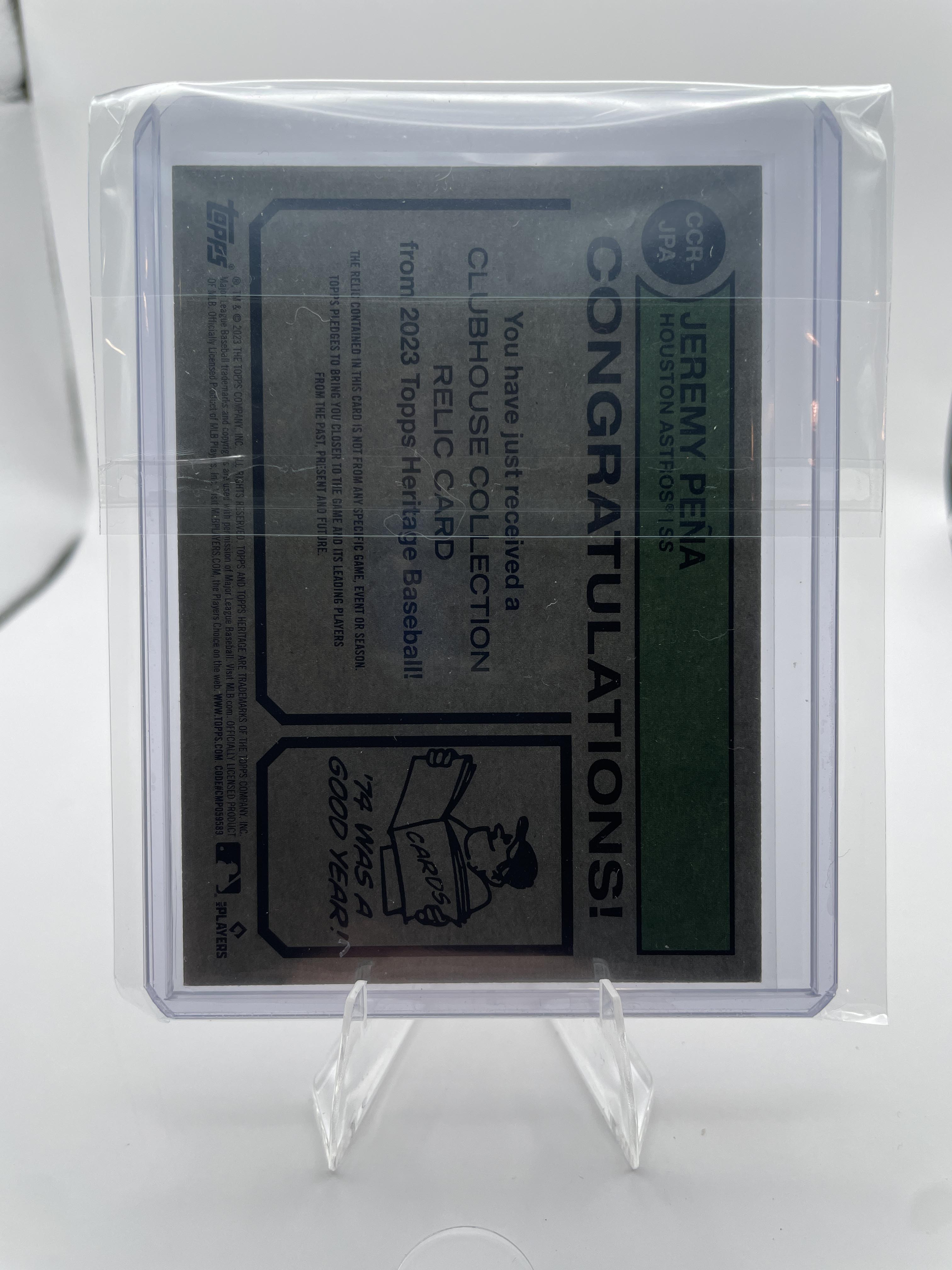 2023 Topps Heritage Jeremy Pena Clubhouse Collection Patch
