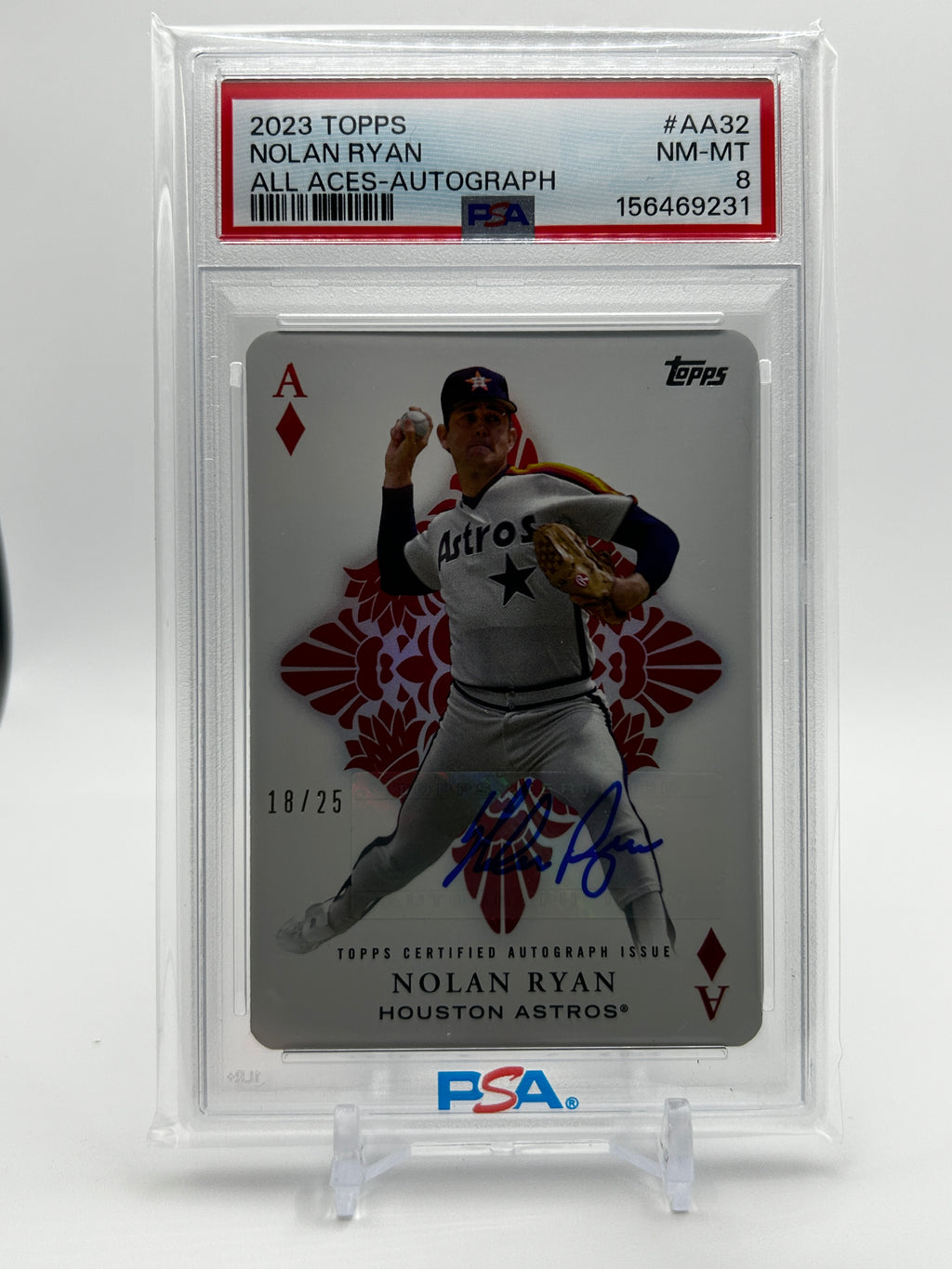 2023 Topps Nolan Ryan All Aces SSP Auto /25 PSA 8