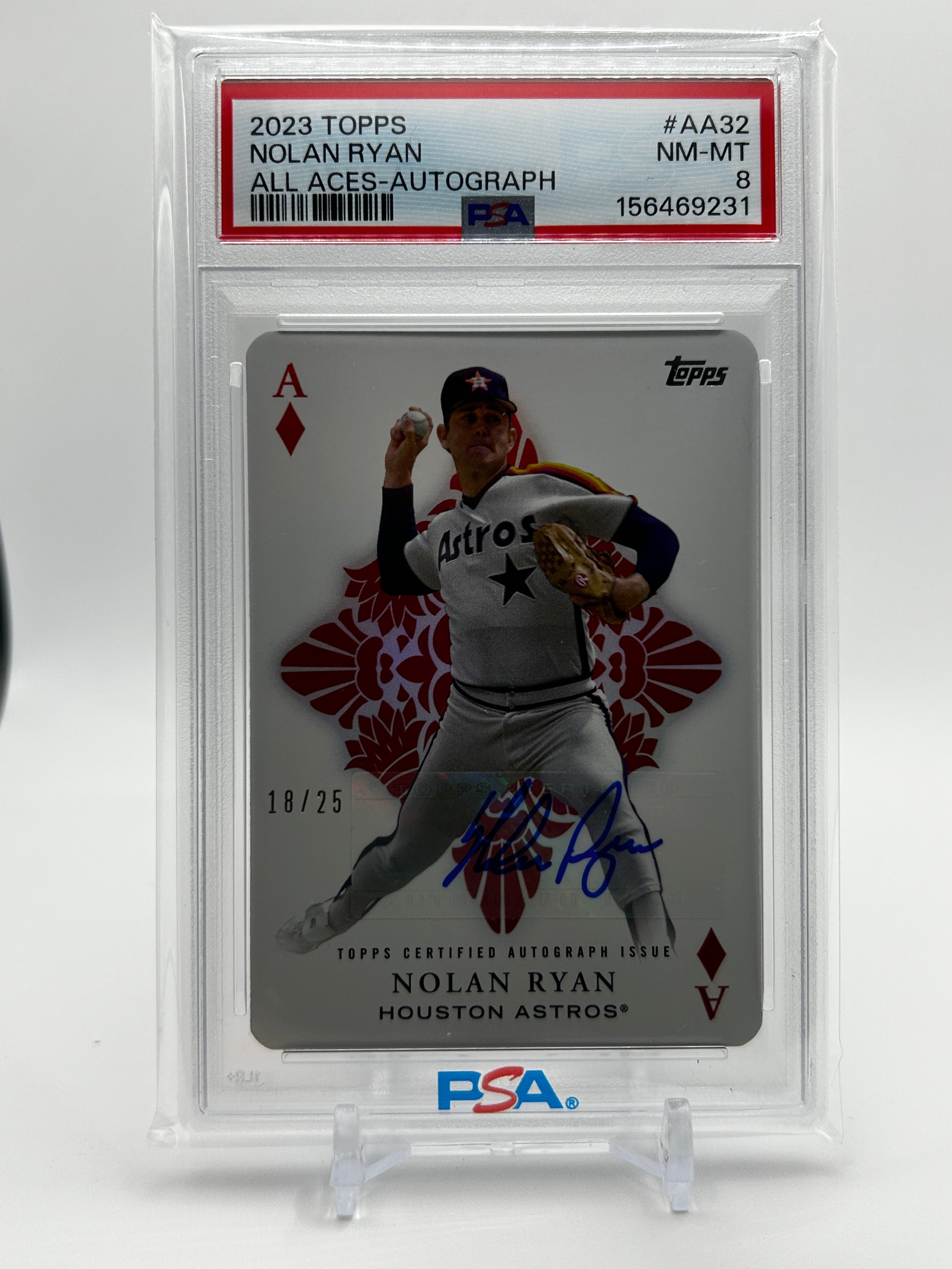 2023 Topps Nolan Ryan All Aces SSP Auto /25 PSA 8