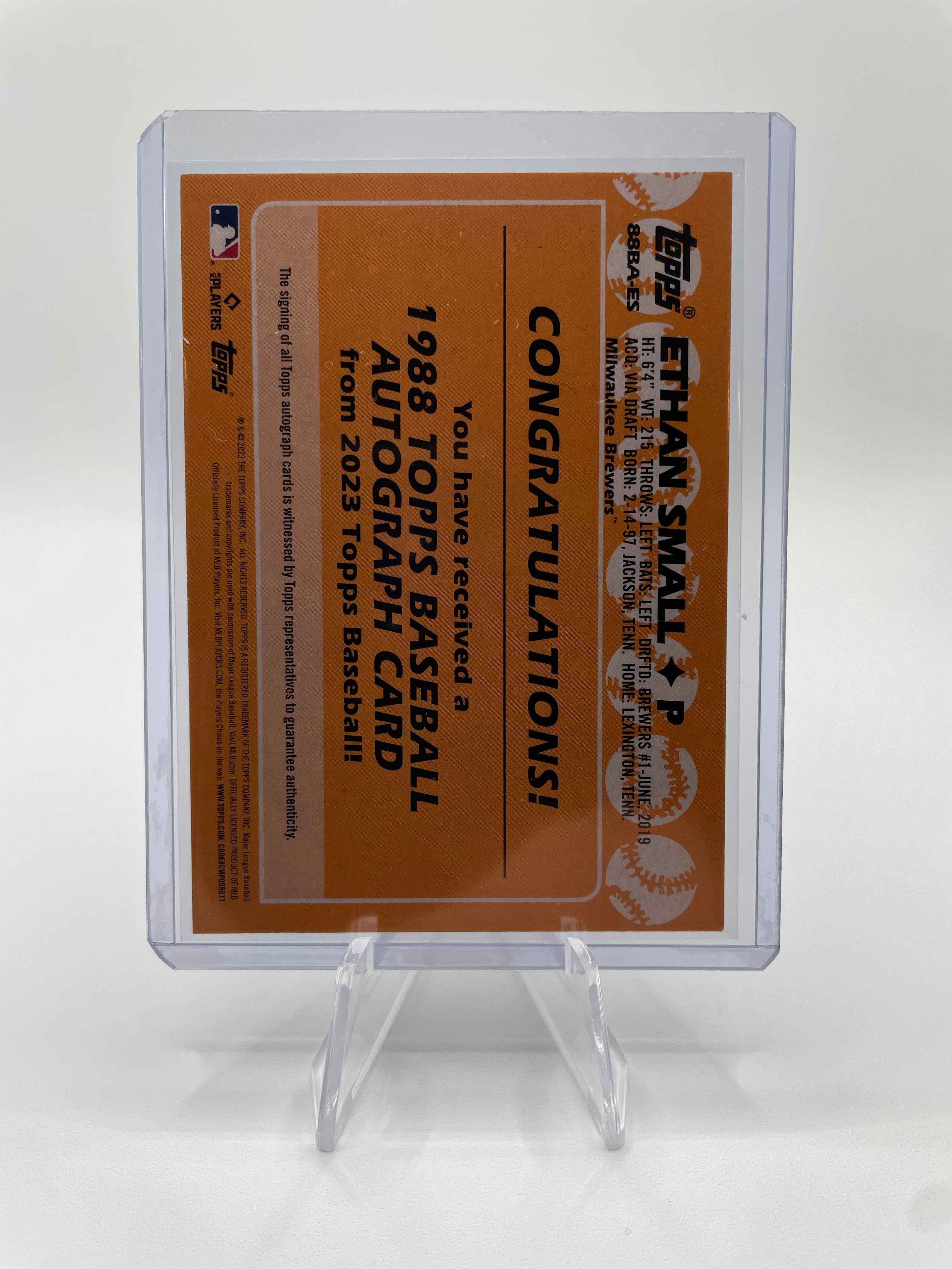 2023 Topps Series 1 Ethan Small 1988 Rookie Auto #88BA-ES