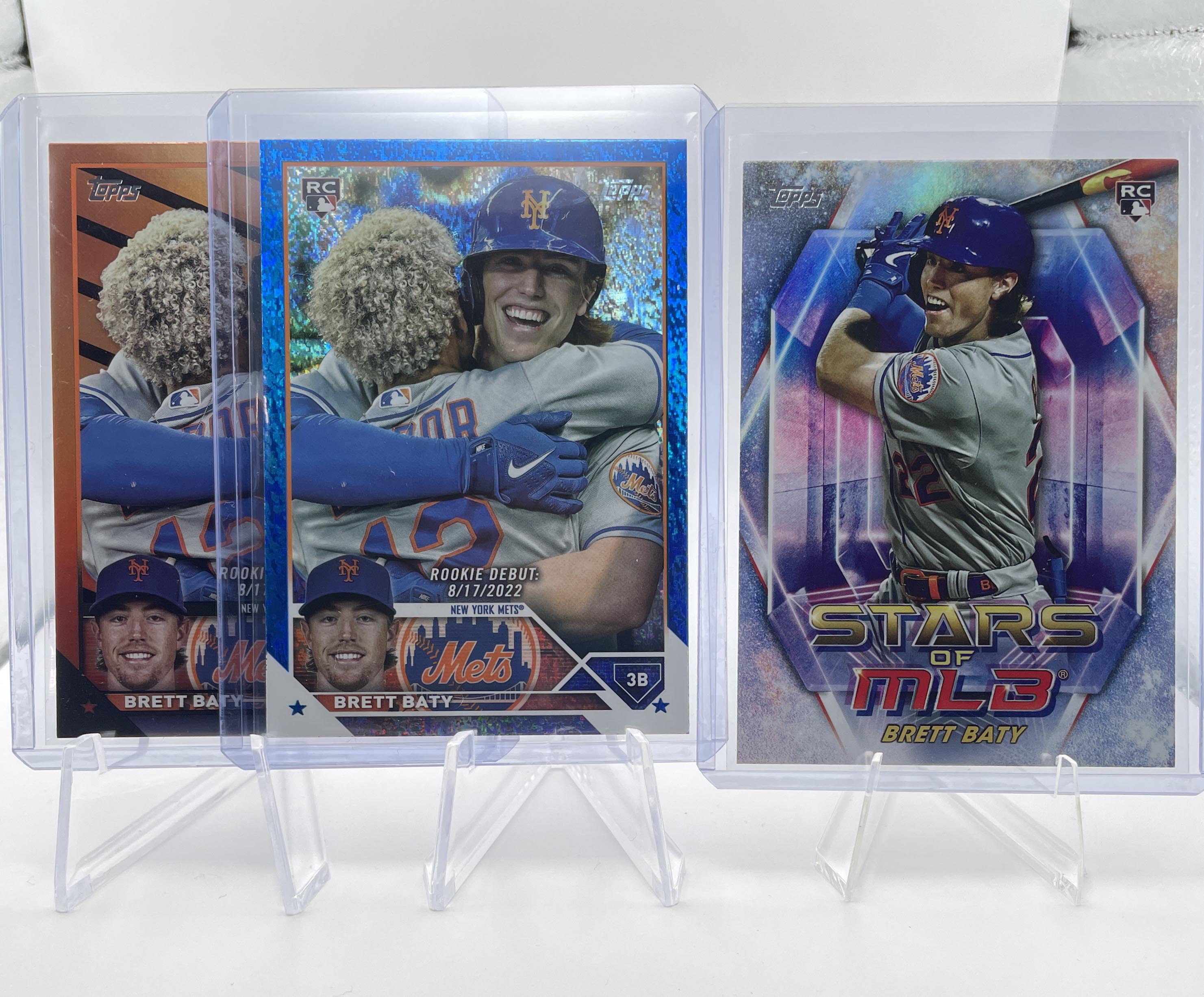 2023 Topps Update Series Brett Baty Blue Foil Rookie /999 + Halloween Foil SP