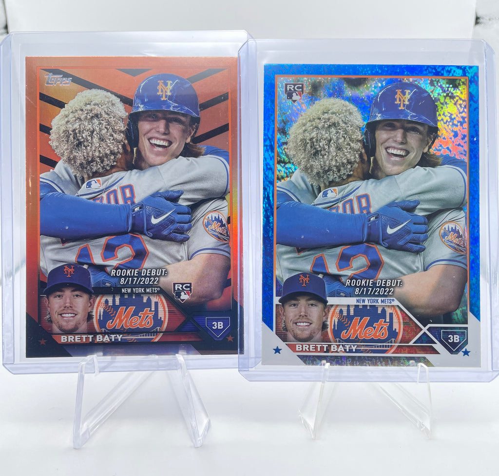 2023 Topps Update Series Brett Baty Blue Foil Rookie /999 + Halloween Foil SP
