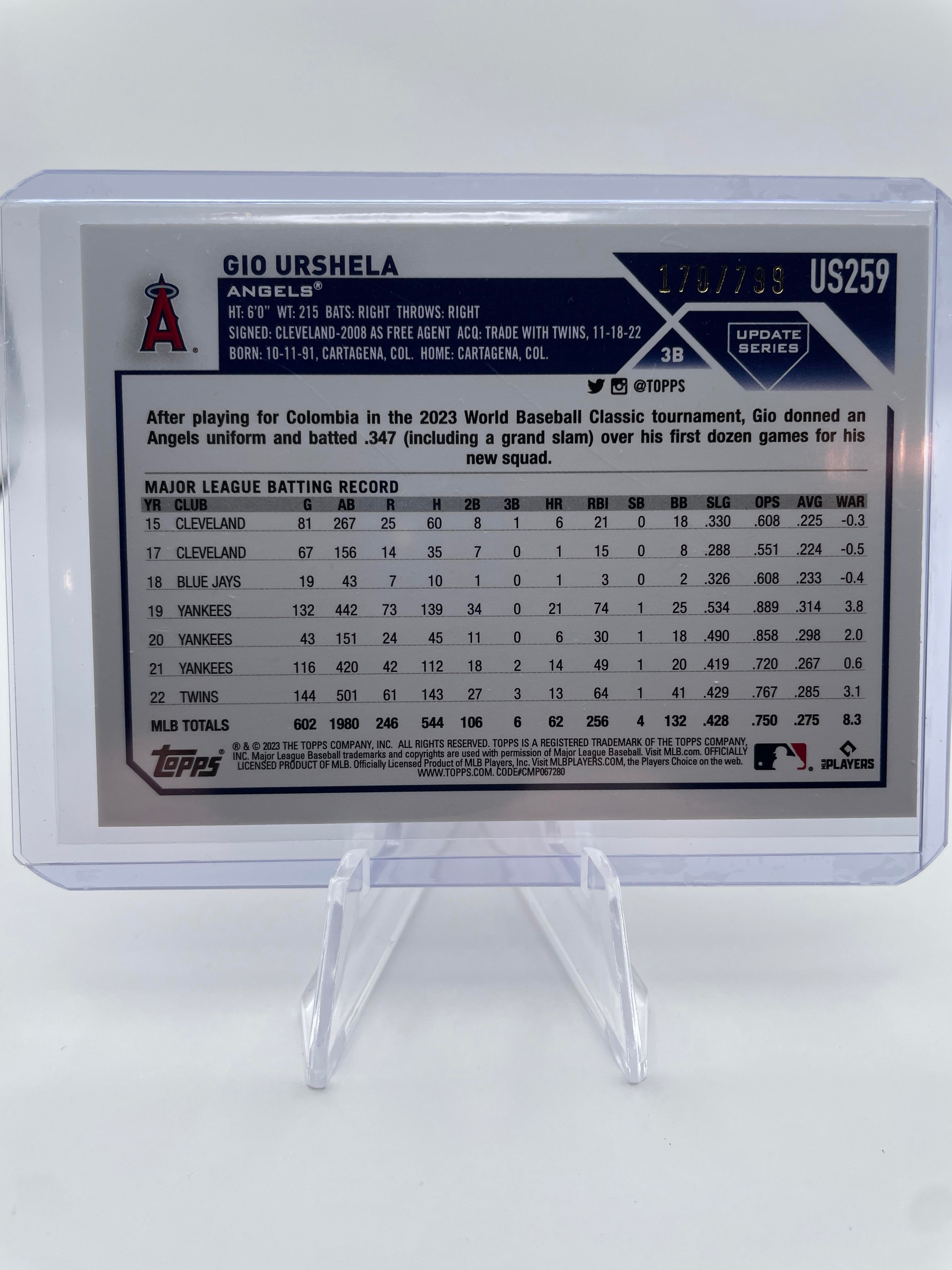 2023 Topps Update Series Gio Urshela Purple Foil /799 #US259