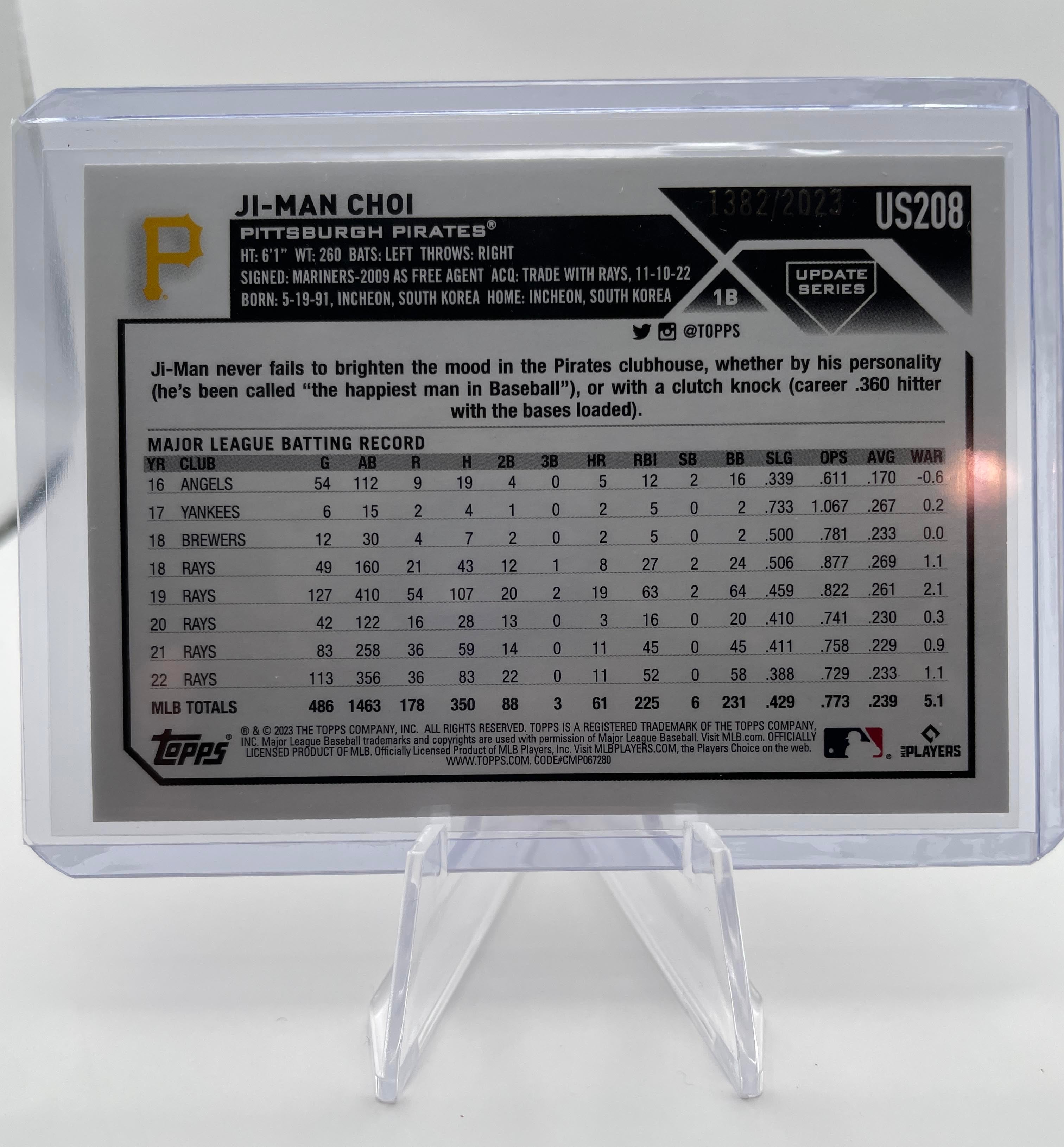 2023 Topps Update Series Ji-Man Choi Gold Border /2023 #US208