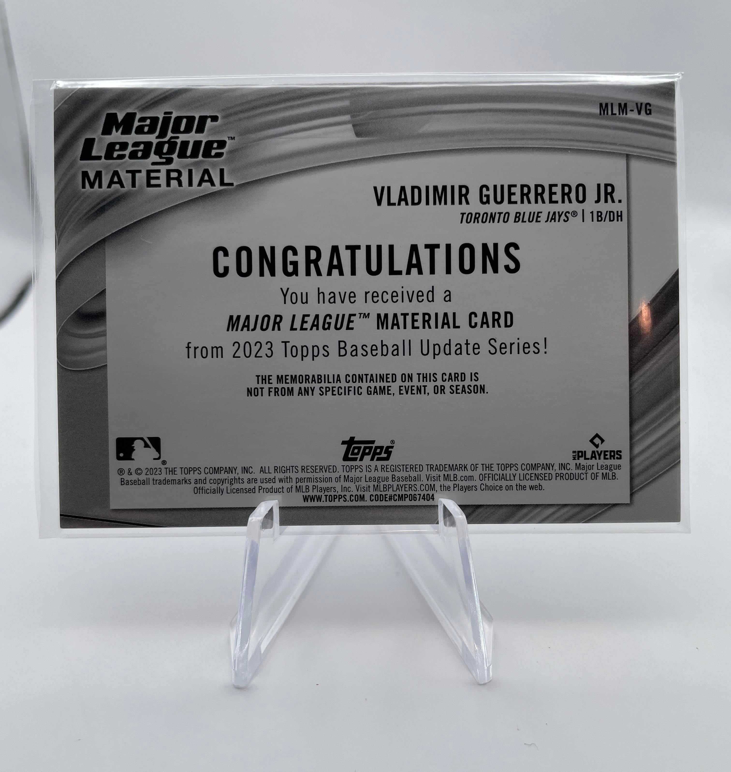 2023 Topps Update Series Vladimir Guerrero Major League Material Patch