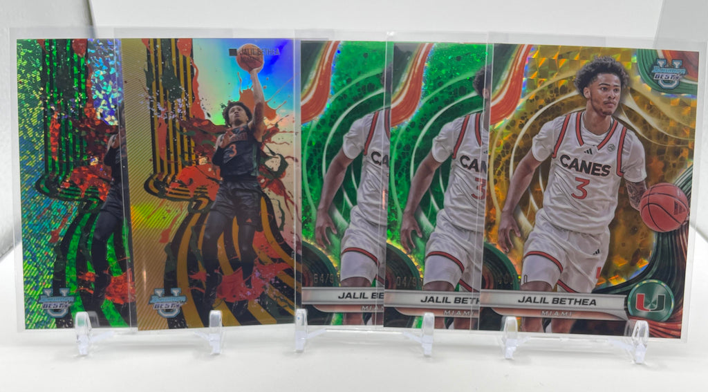 2024-25 Bowman U Best Jalil Bethea Gold Refractor /50 + Green /99 RC Set (x5)