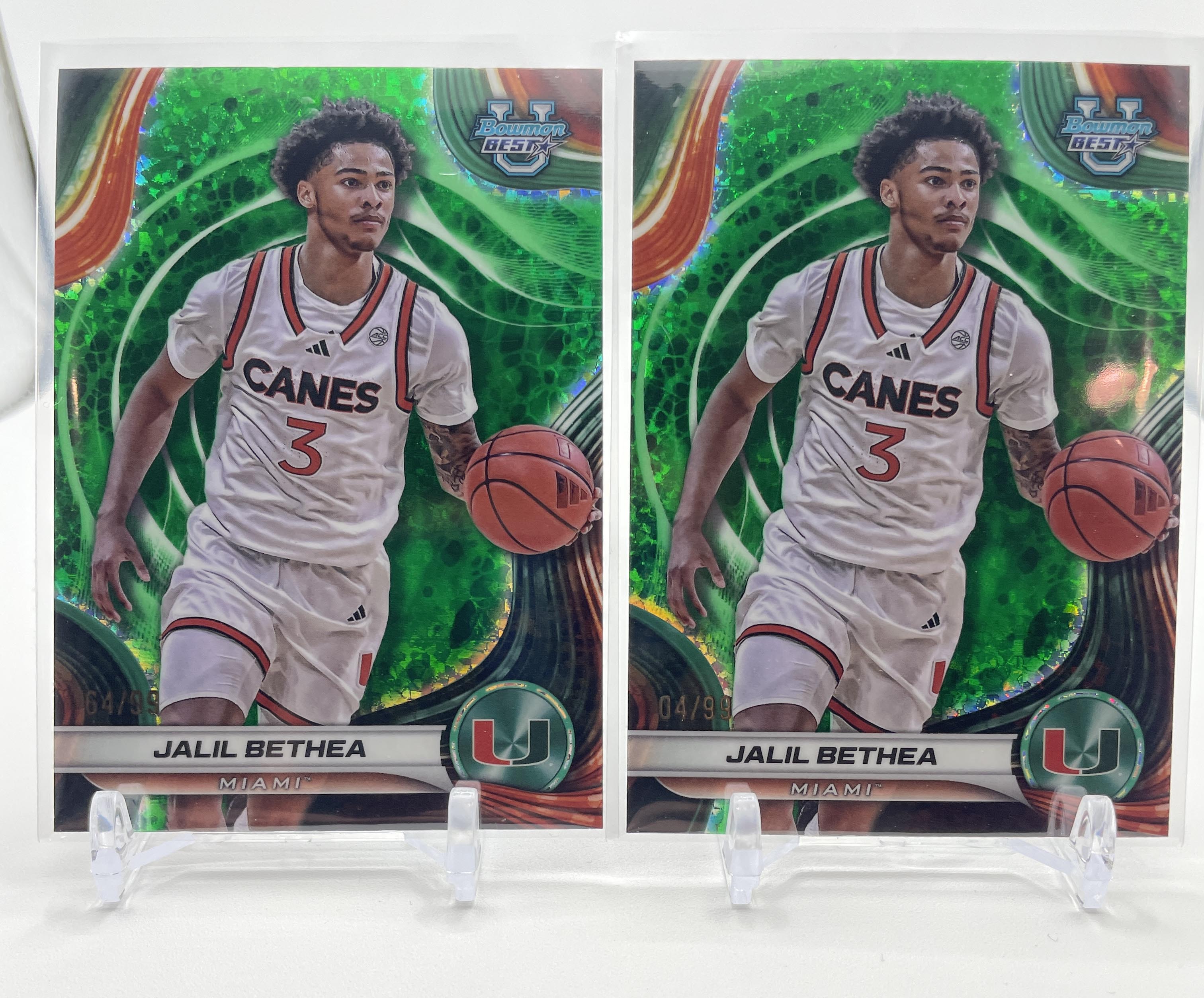 2024-25 Bowman U Best Jalil Bethea Gold Refractor /50 + Green /99 RC Set (x5)