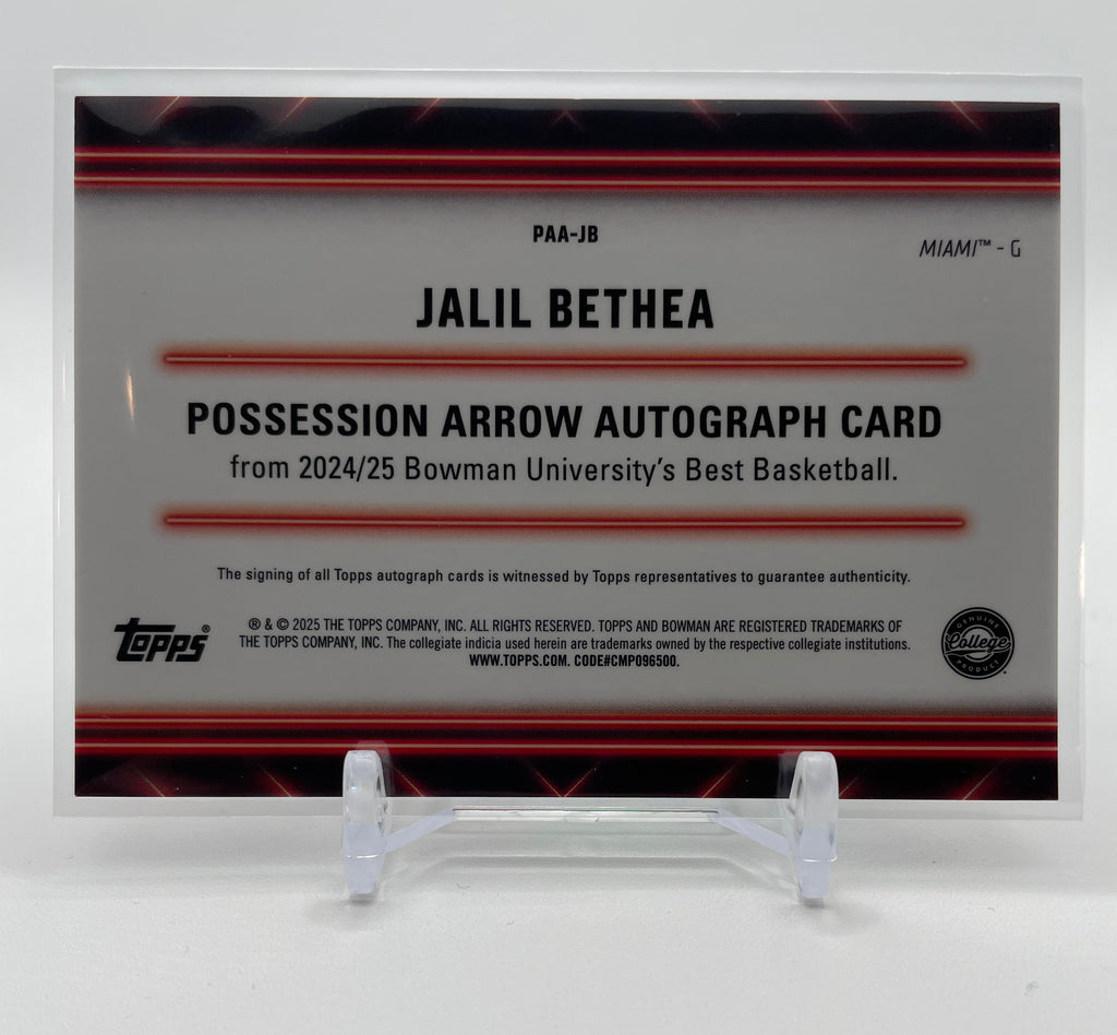 2024-25 Bowman U Best Jalil Bethea Possession Arrow Green Refractor Auto /99