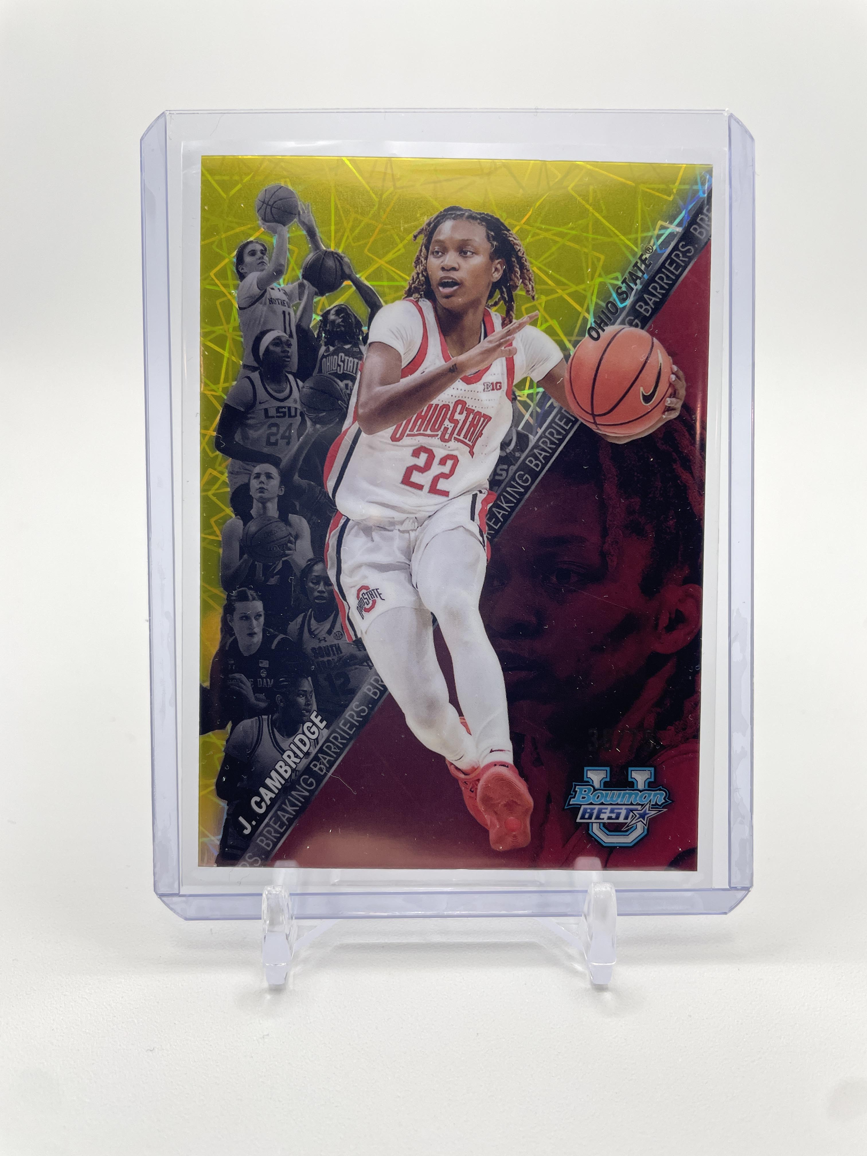 2024-25 Bowman U Best Jaloni Cambridge Breaking Barriers Yellow Refractor /75