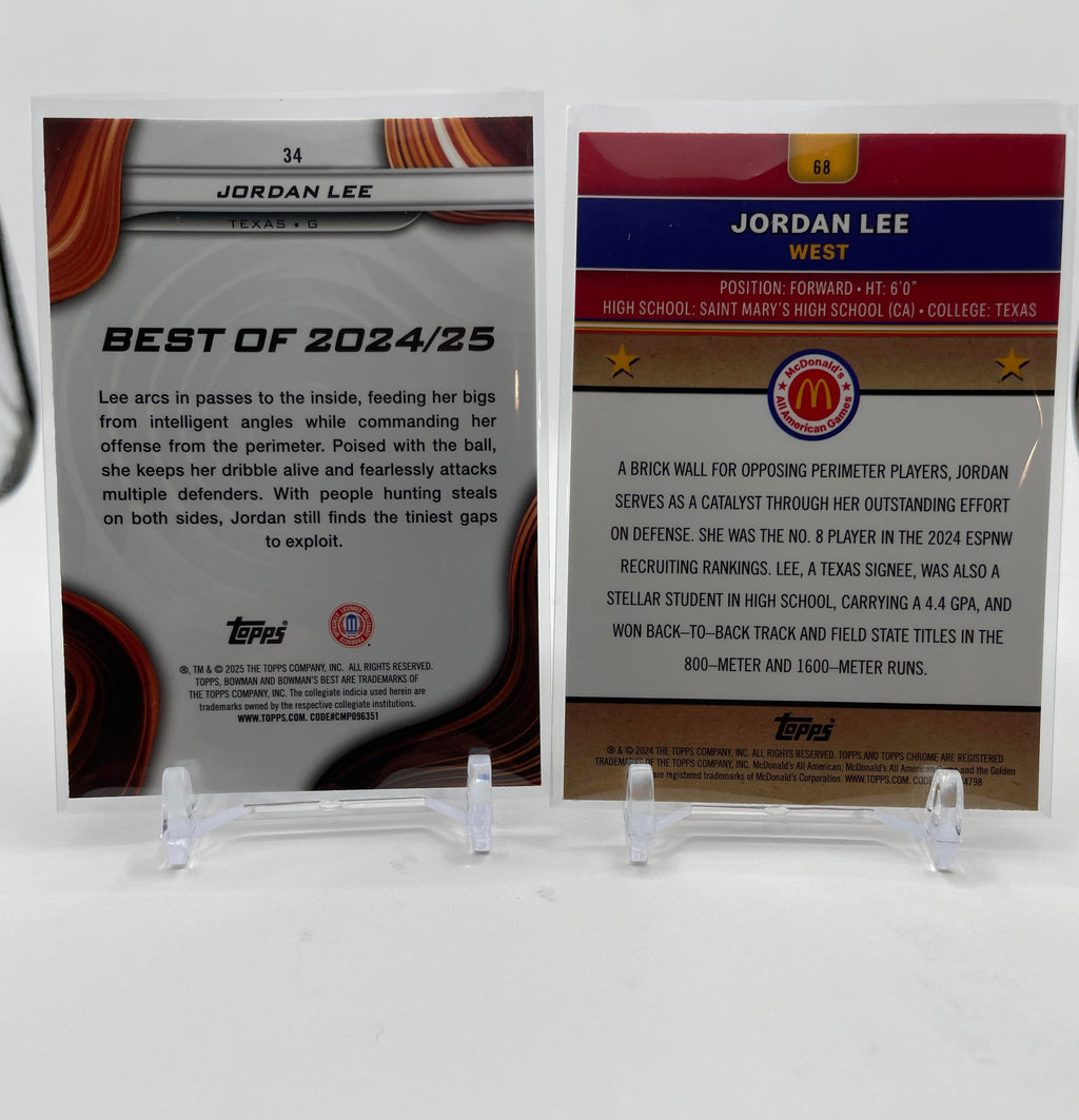 2024-25 Bowman U Best Jordan Lee Purple Refractor /250 + McDonald's Logo SP Set