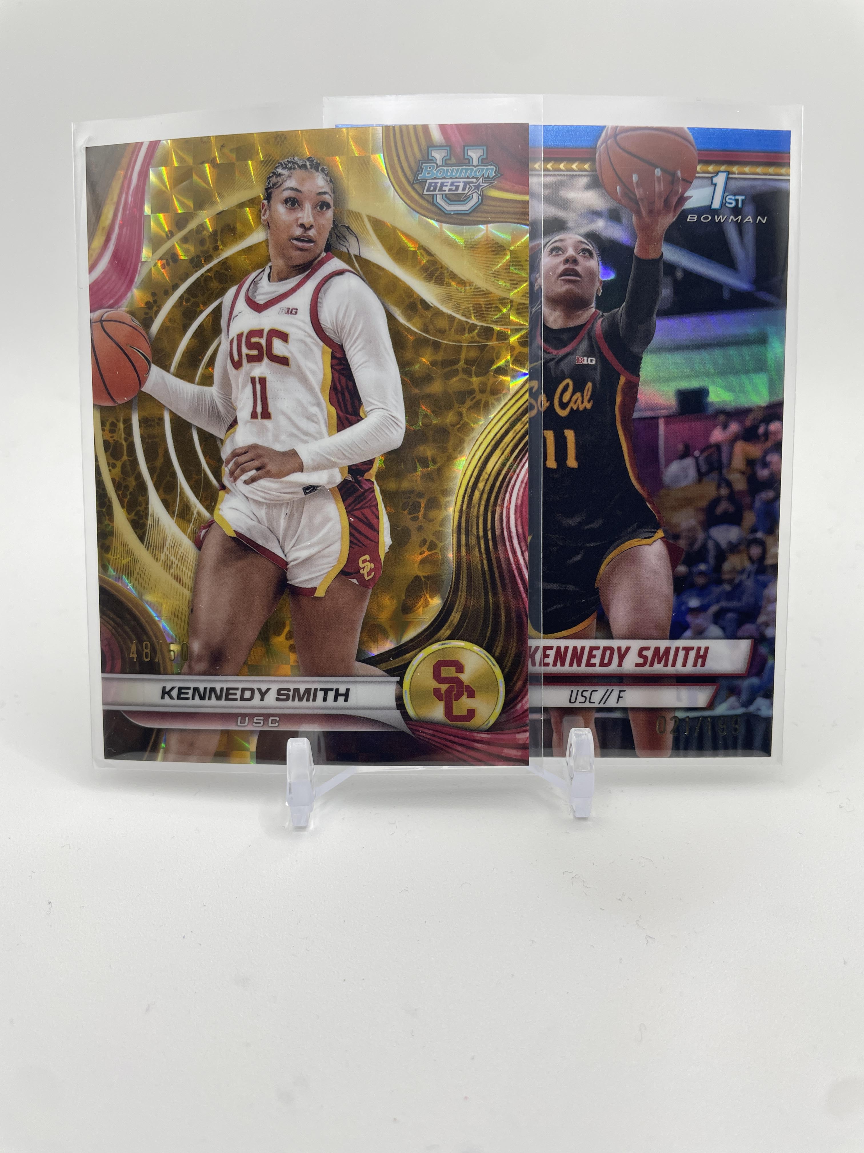 2024-25 Bowman U Best Kennedy Smith Gold Refractor /50 + Chrome Blue /199